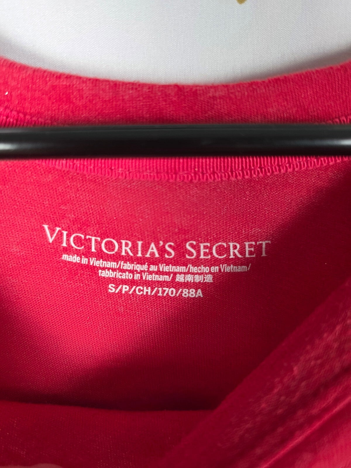 Victorias Secret LOVE Bling Glitter Nightgown Sleep Shirt Red Small