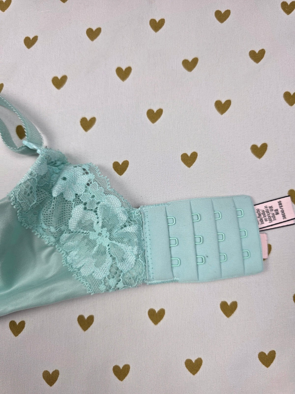 Victorias Secret Light Blue Lined Demi Balconette Bra 38DD