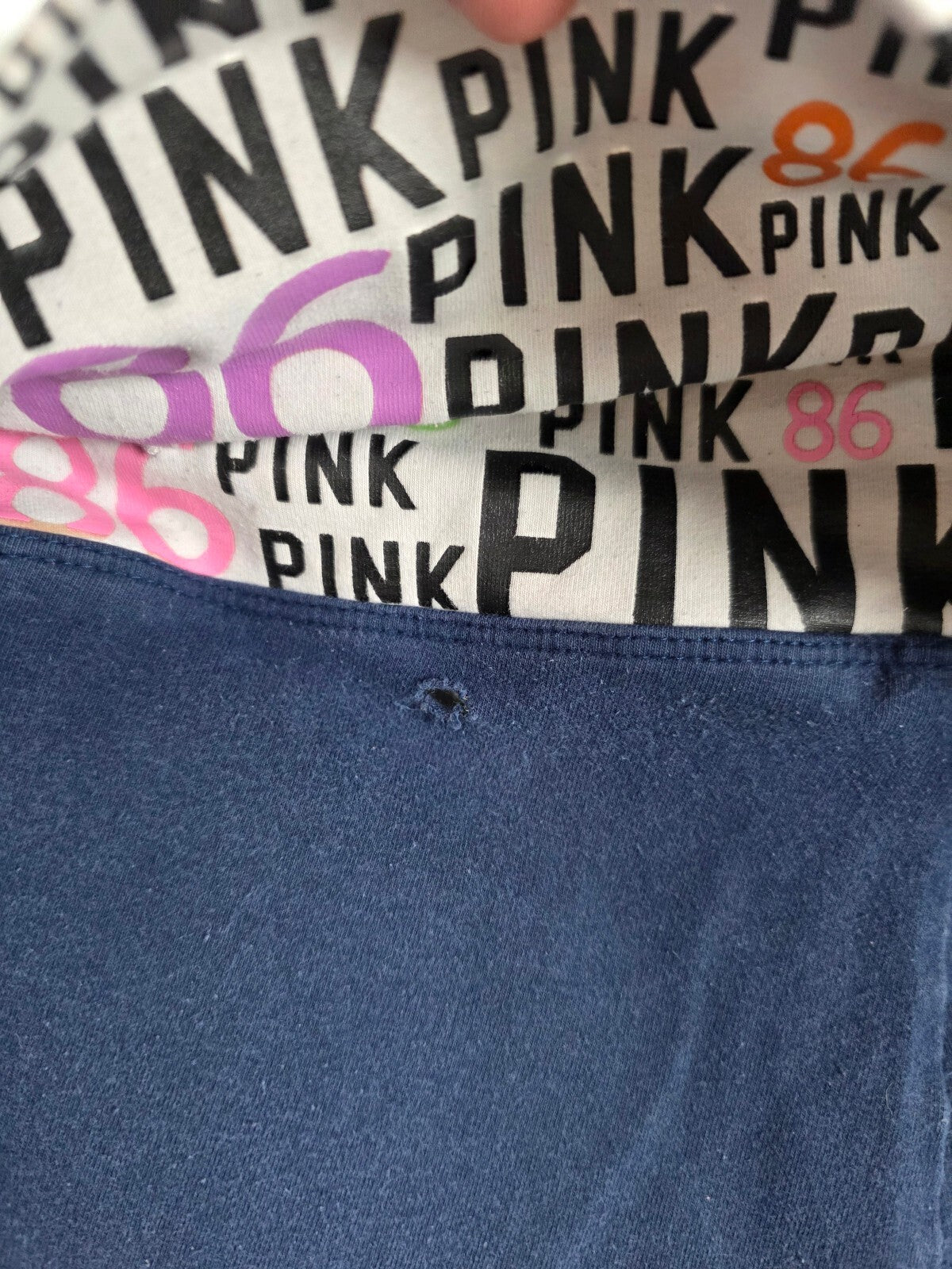 Victorias Secret PINK Vintage Blue Flare Foldover Yoga Pants Y2k HTF Large