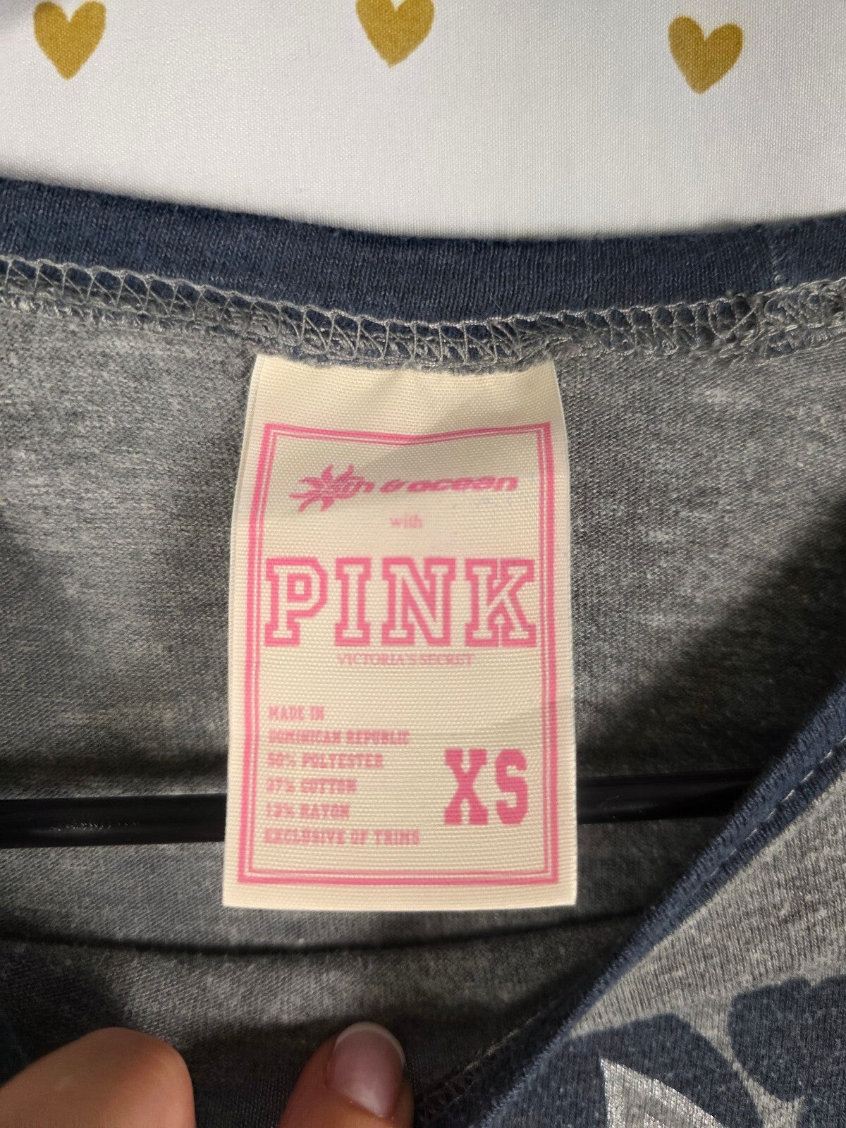 VS PINK New York Yankees MLB Raglan Baseball Tee XS Silver Logo 86