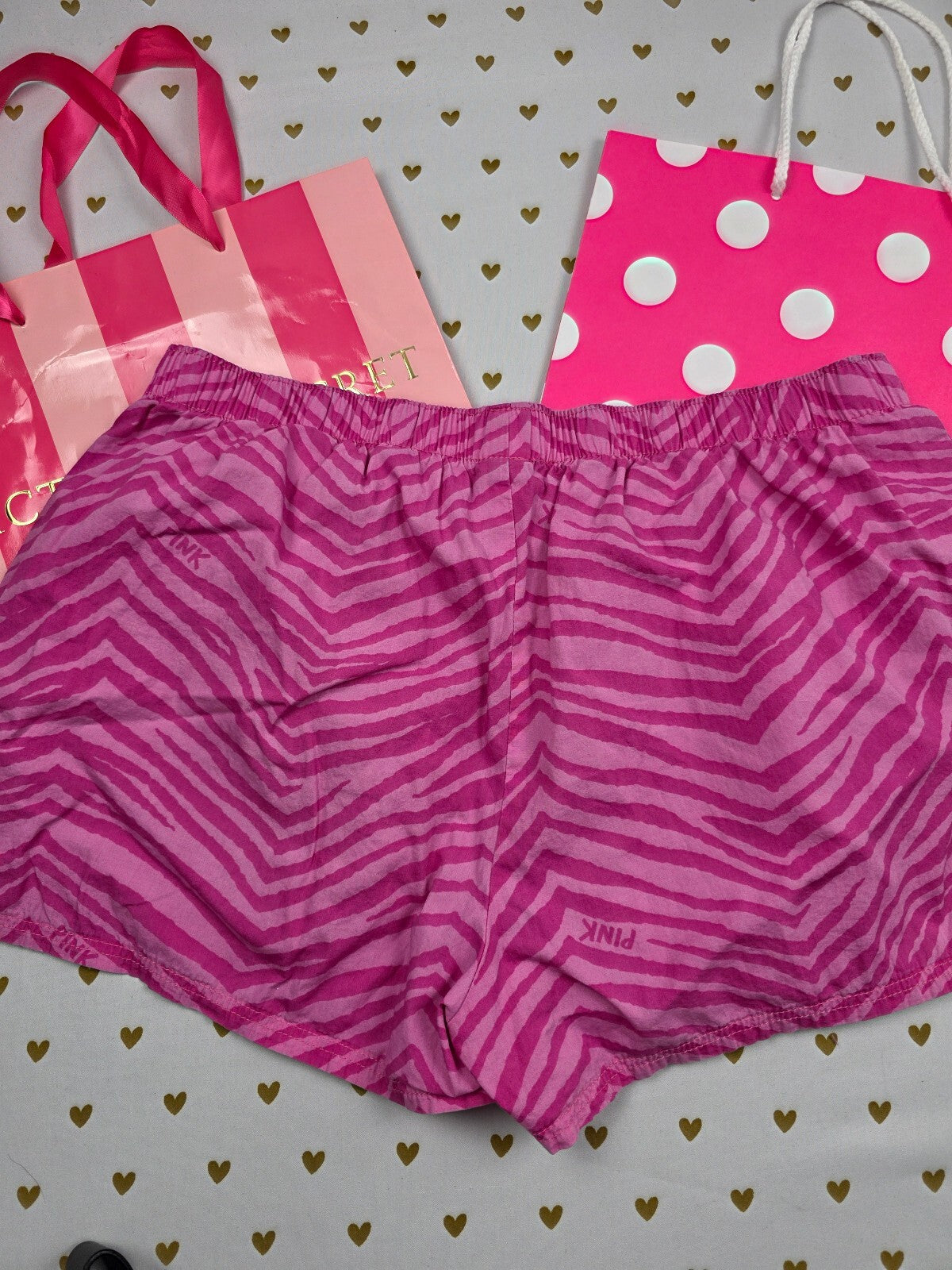 Victorias Secret PINK Vintage zebra Bling Medium Get Wild Sleep Shorts Boxers