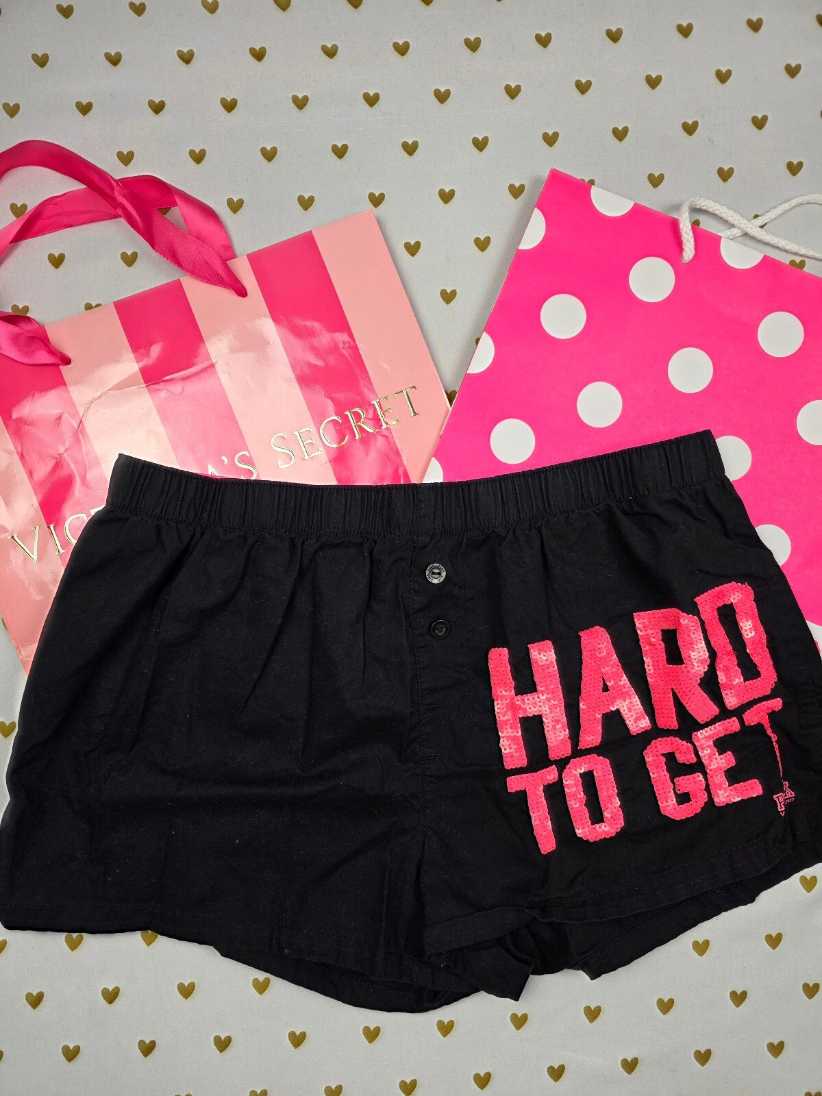Victorias Secret PINK Bling HTF HARD TO GET Sleep Shorts Boxers Pajama Bottoms