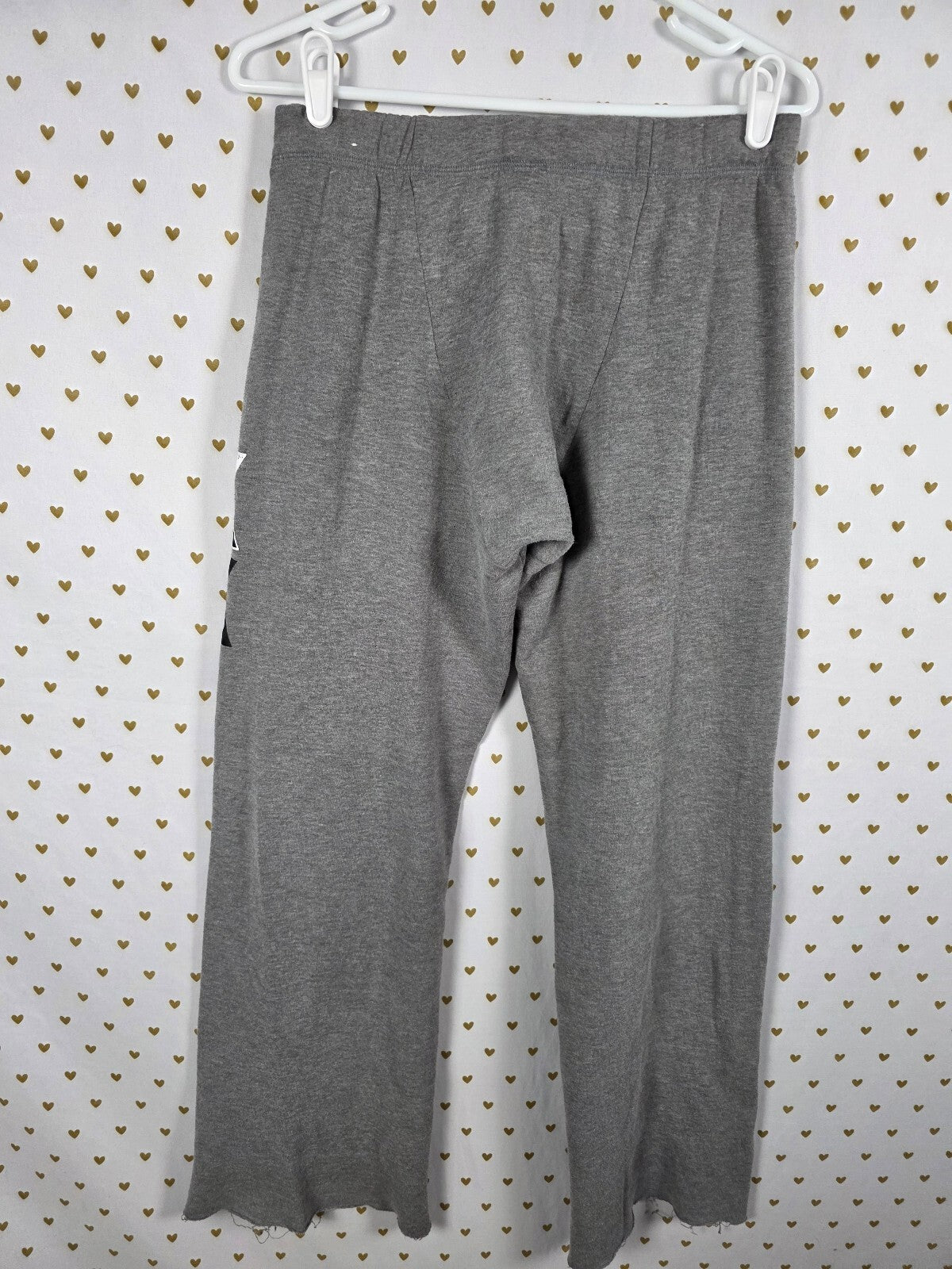 Victorias Secret PINK XS Grey Logo Flared Diaper Butt Boyfriend Sweats