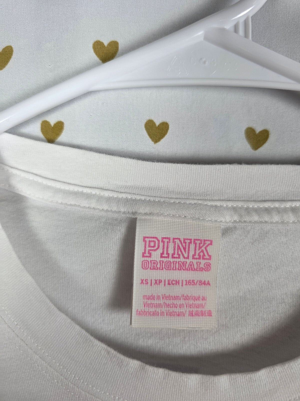 Victorias Secret PINK BLING GLITTER Campus Originals White Sweats TEE SHIRT SET