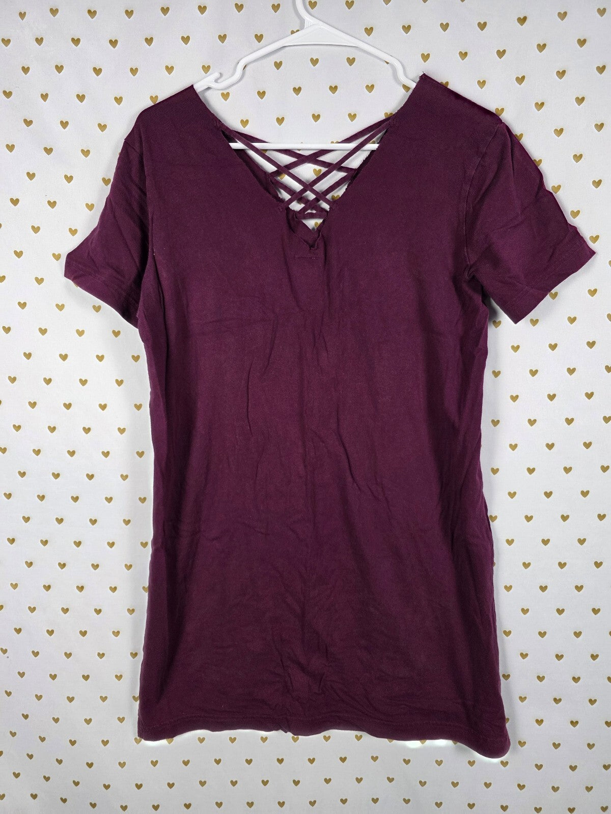 Victorias Secret PINK Maroon Strappy Tee shirt Dress Small Logo