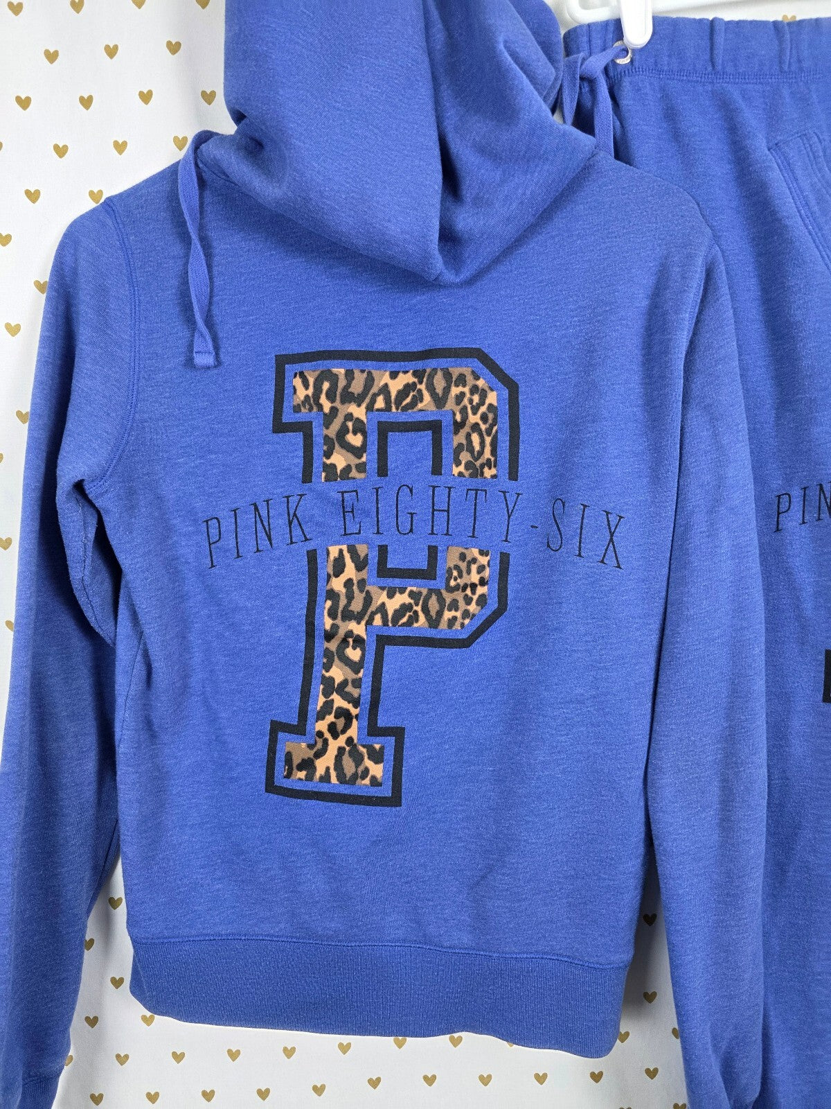 Victoria's Secret PINK Leopard P Eighty Six Hoodie Sweatpants Set XS Y2K Outfit