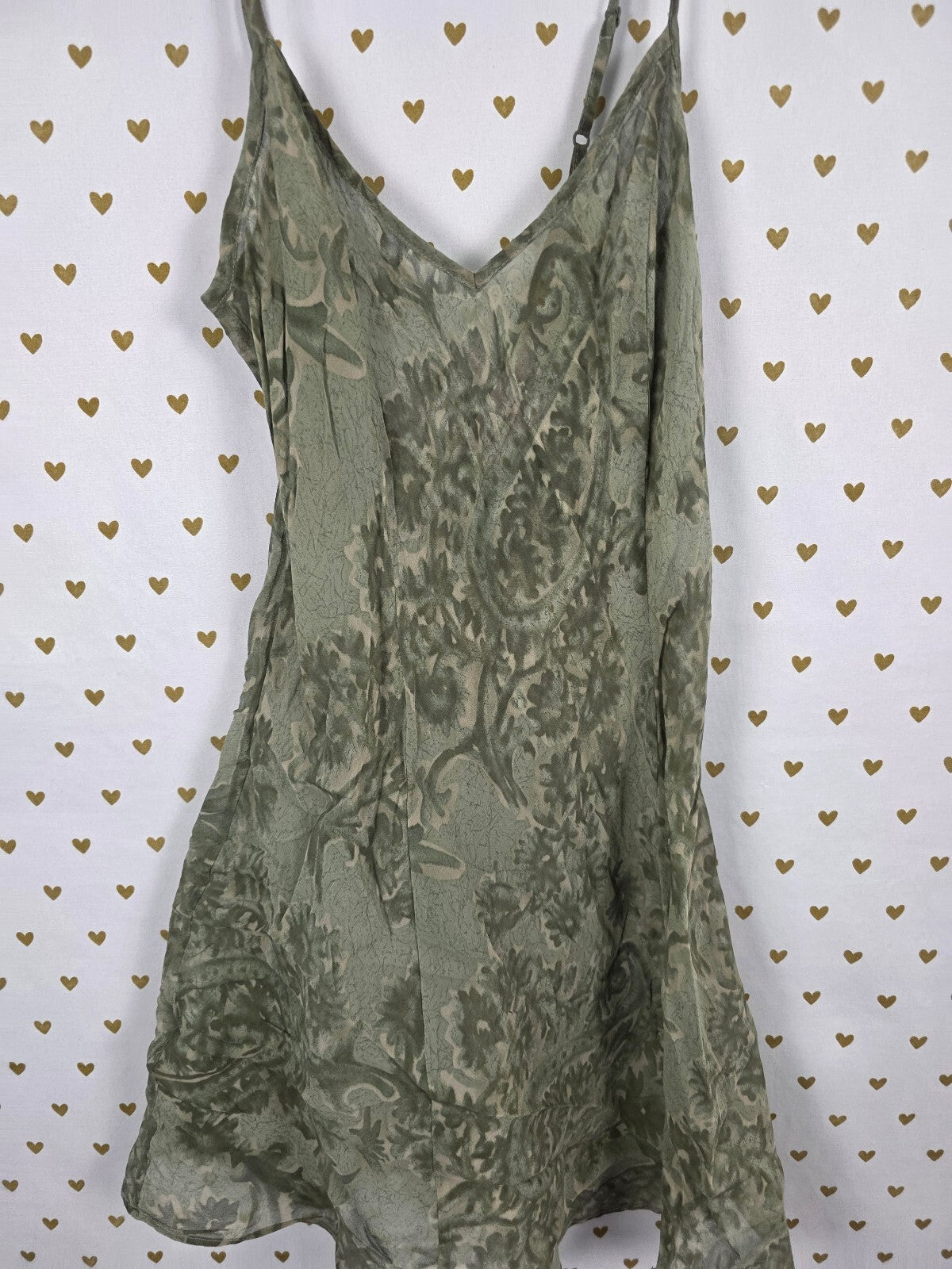 Victorias Secret True Y2k 100% Silk Slip Dress Floral Green Nightie Lingerie SM