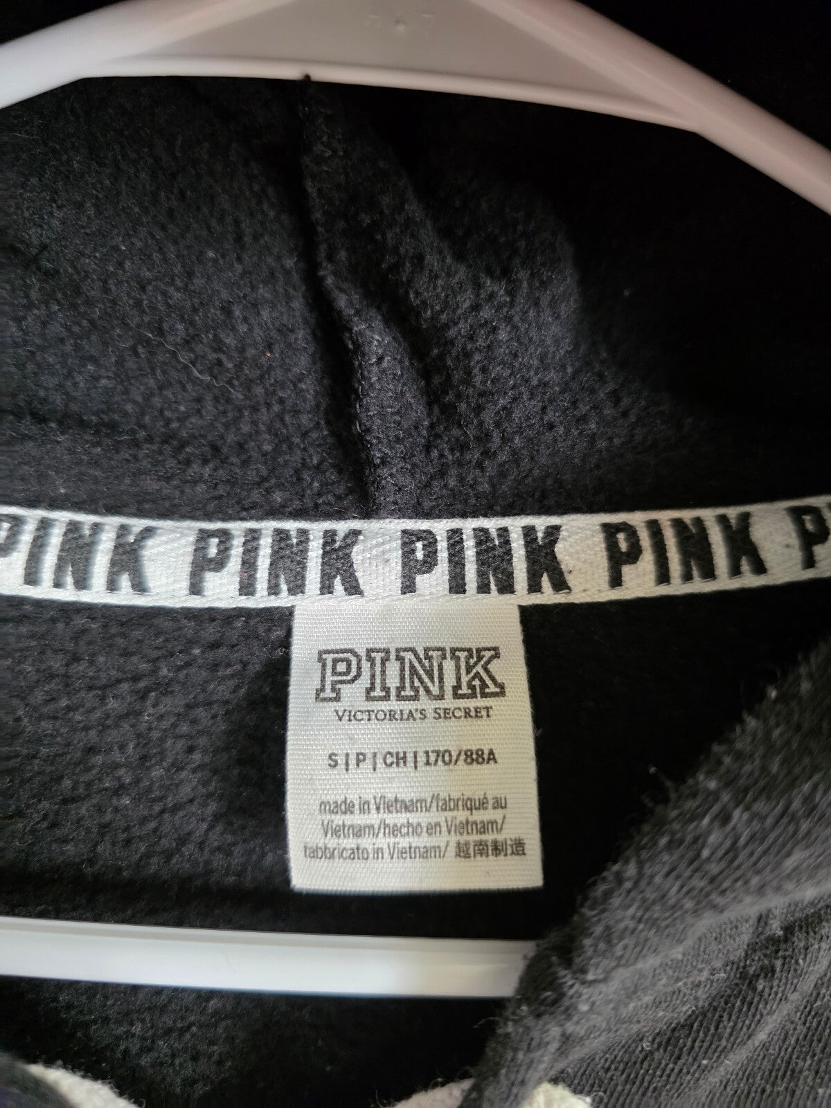 Victorias Secret Pink Rose Bling SET Hooded Sweater sequined Sweatpants Small