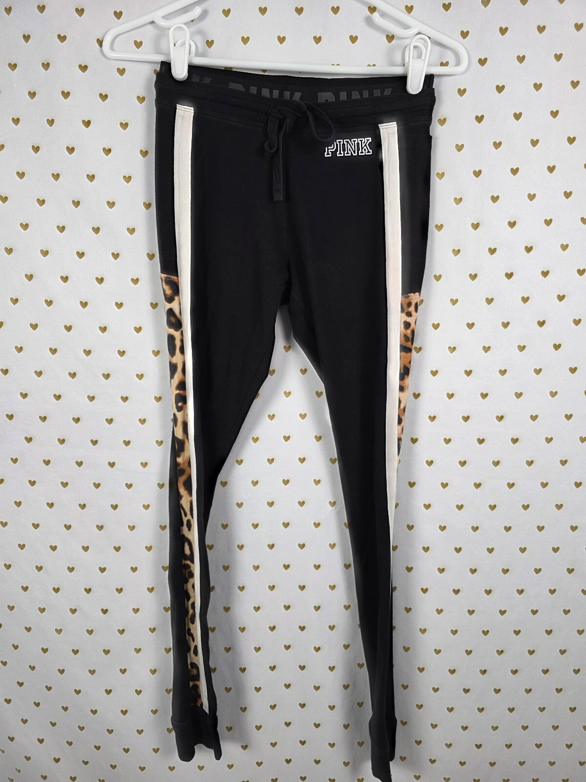 Victorias Secret Pink Cheetah Quarter Zip Sweater Yoga Pants SET XS 2pc