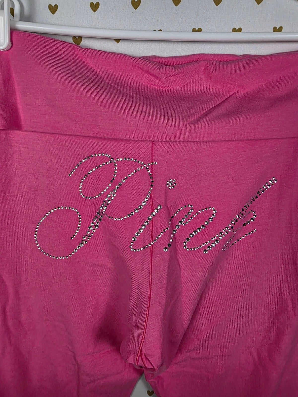 Victorias Secret PINK New BLING NWT Flare Foldover Leggings Yoga Pants 2XL XXL