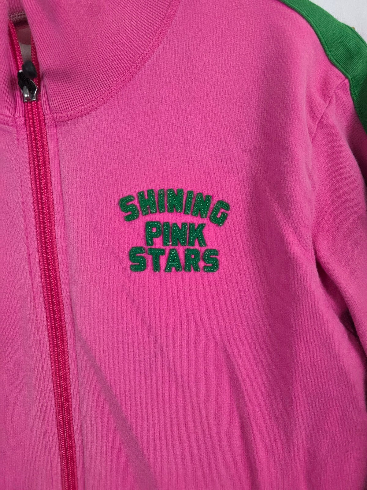 Vintage Victoria's Secret PINK 2005 Zip Jacket L Shining Pink Stars Y2K