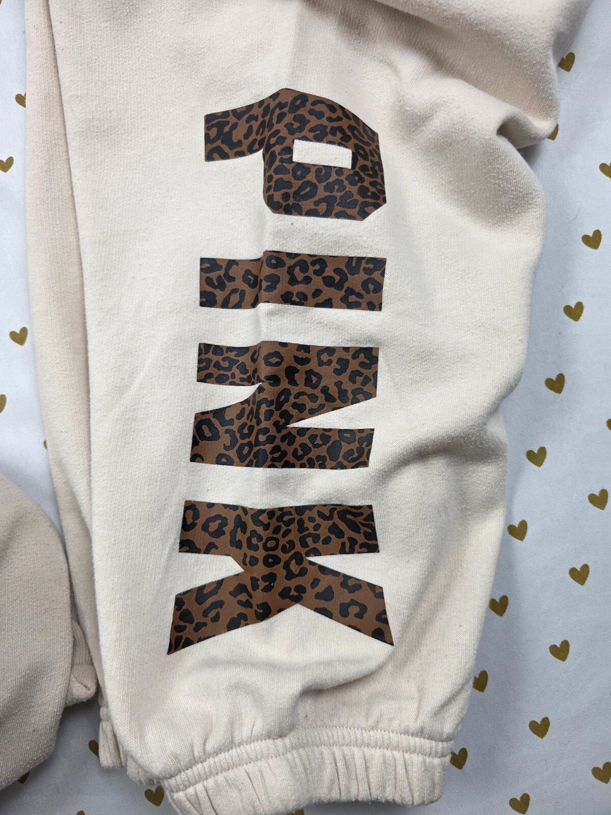 Victorias Secret Pink Leopard Cheetah Full zip Sweats SET Small 2pc Sweatpants