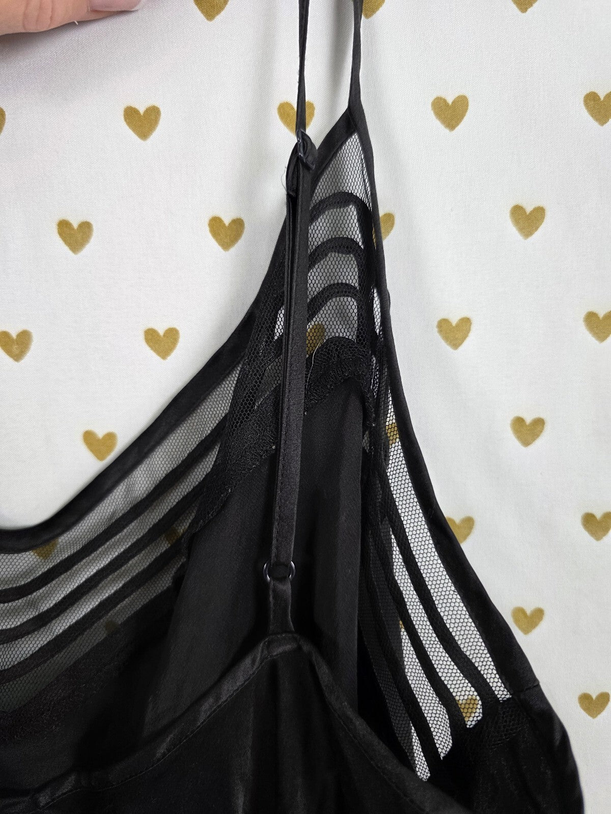 Victorias Secret Vintage Large Black 100% Silk Slip Dress Nightie Lingerie
