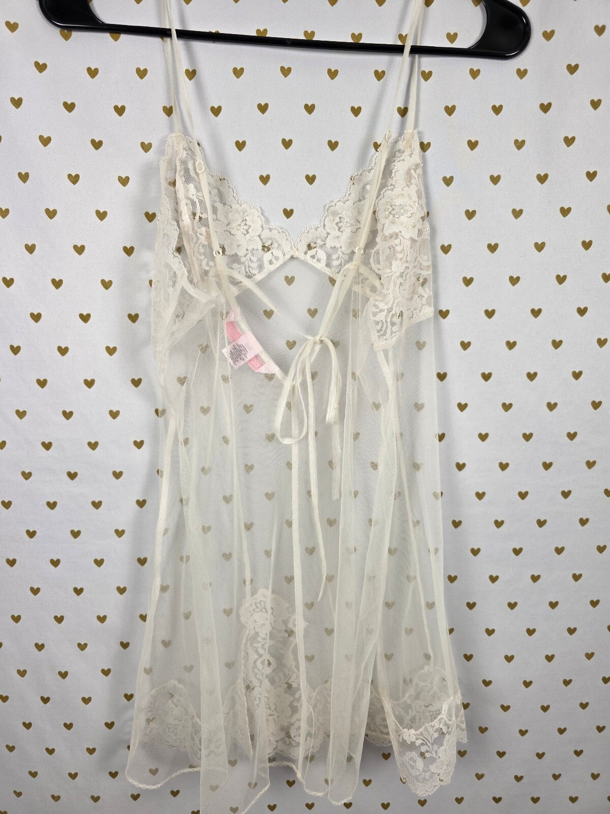 Victorias Secret Vintage Bling Sequined Sheer White babydoll Y2k Nightie Medium