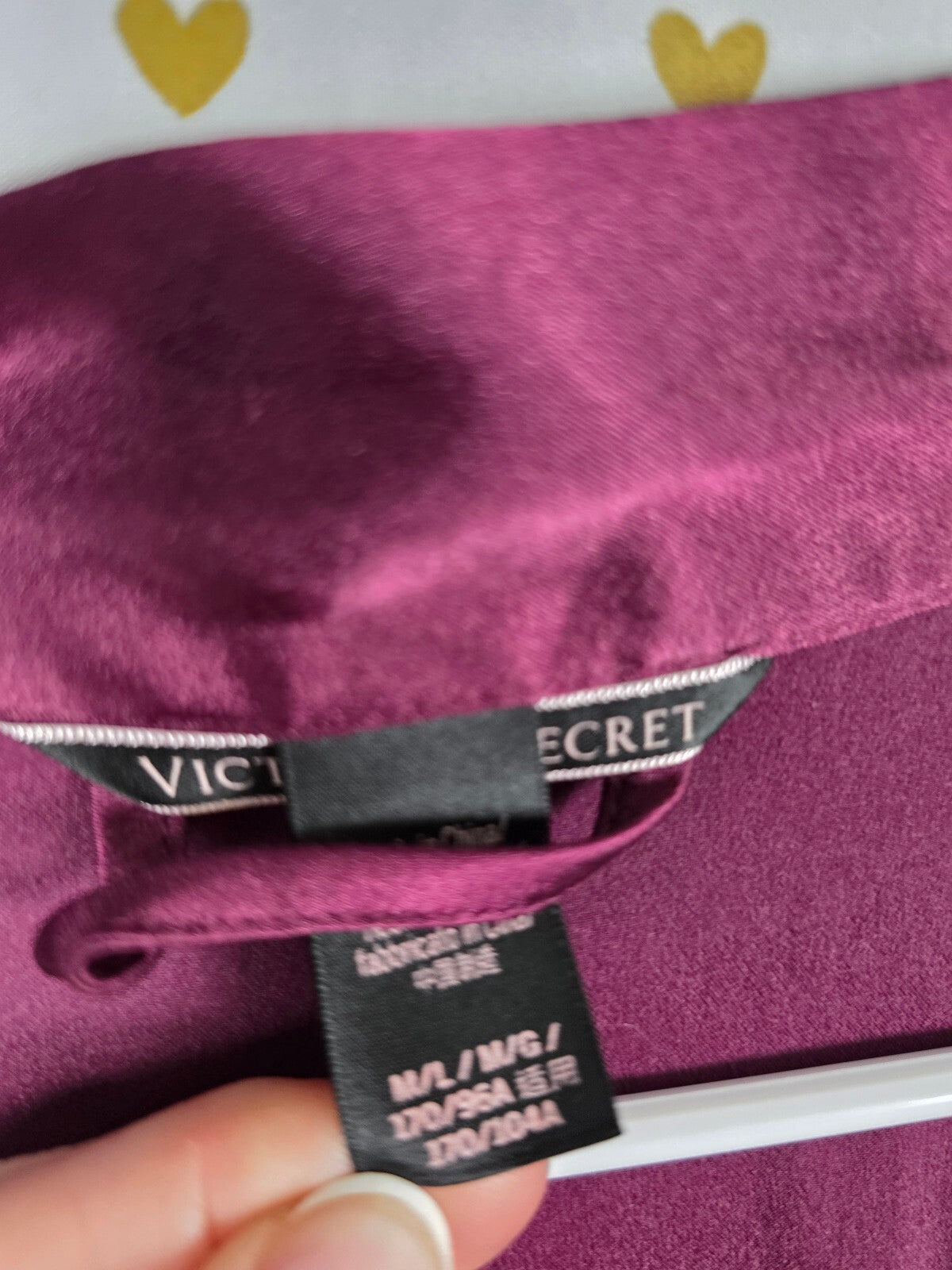 Victorias Secret Satin Silky Robe Purple Flutter Ruffled Medium Large