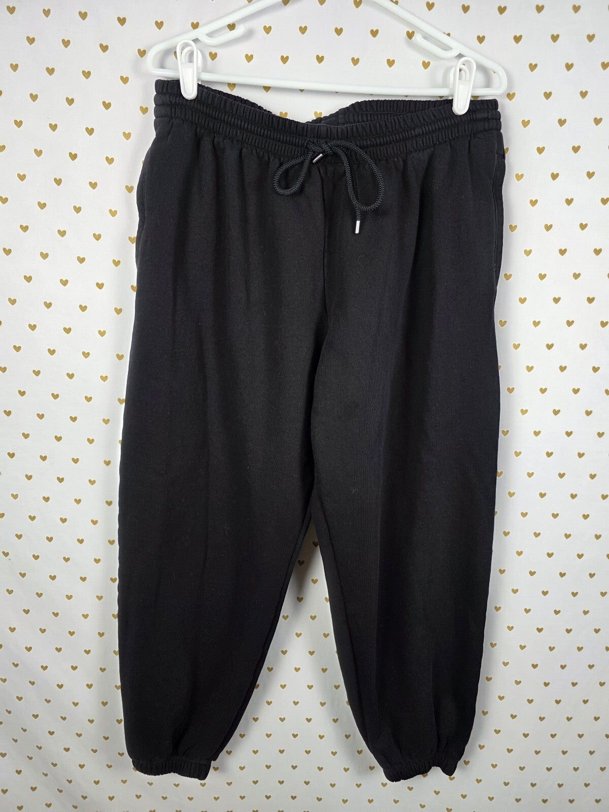 Victoria's Secret Supermodel Essentials Black Fleece Joggers Wings XL