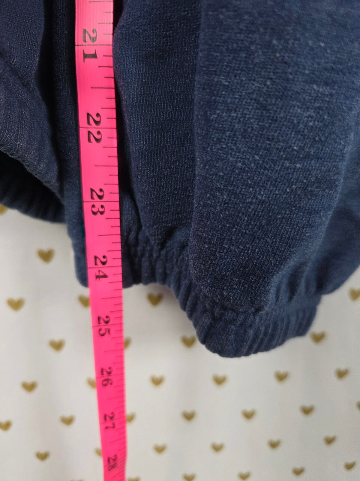 Victorias Secret PINK BLING vintage Sequin Heart Blue Joggers Sweats sweatpants