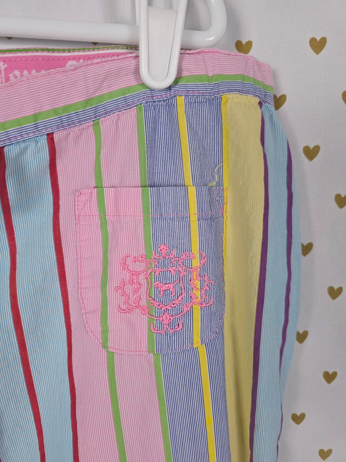 Victoria's Secret PINK Vintage Pink & Rock n' Roll Stripe Pajama Pants Large Y2K