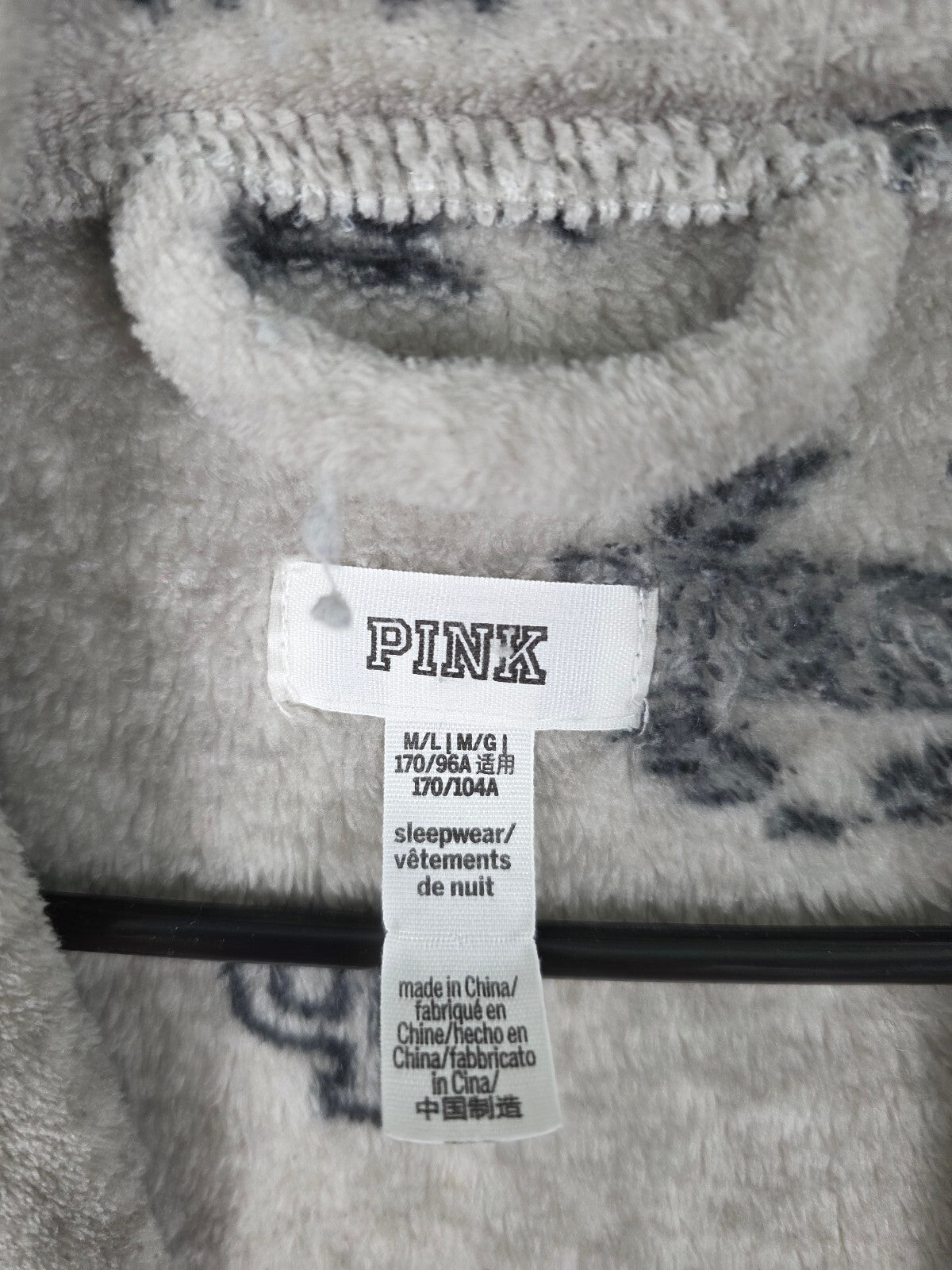 Victorias Secret Thick warm Fluffy Logo Grey MEDIUM LARGE Robe