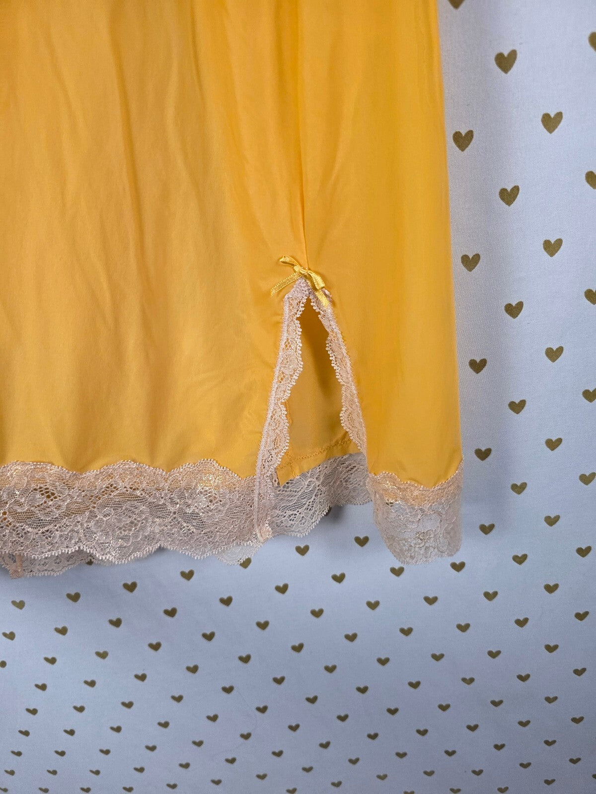 Victorias Secret Bright Yellow Stretch Slip Dress NIghtie Lingerie Small
