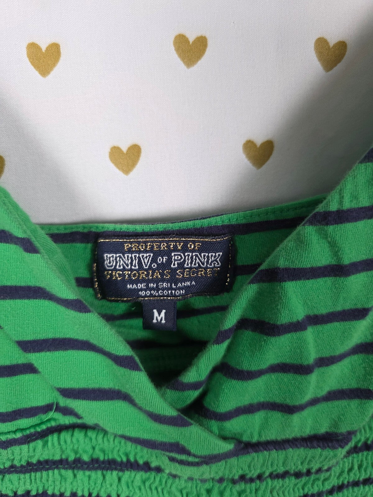 Vintage 2005 Victoria's Secret PINK Green Striped Ruffle Dress M Y2K Dog