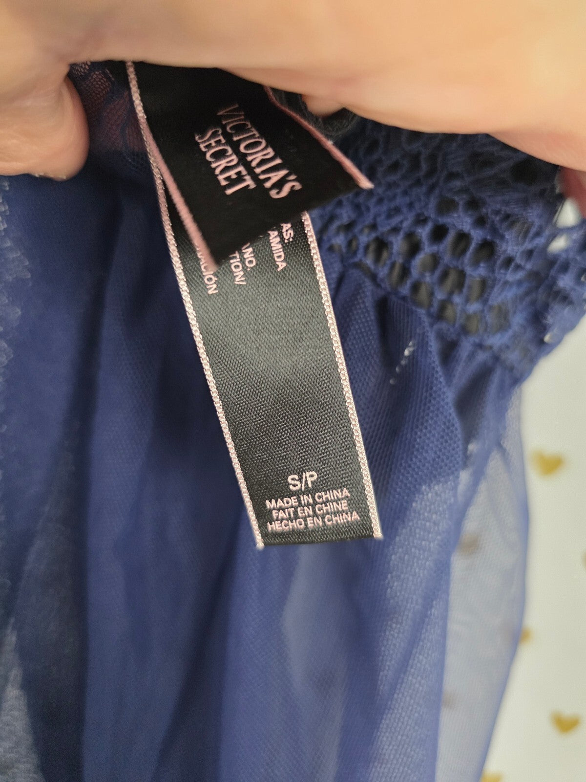 Victorias Secret Blue Sheer Nightie Lingerie Slip Dress Small