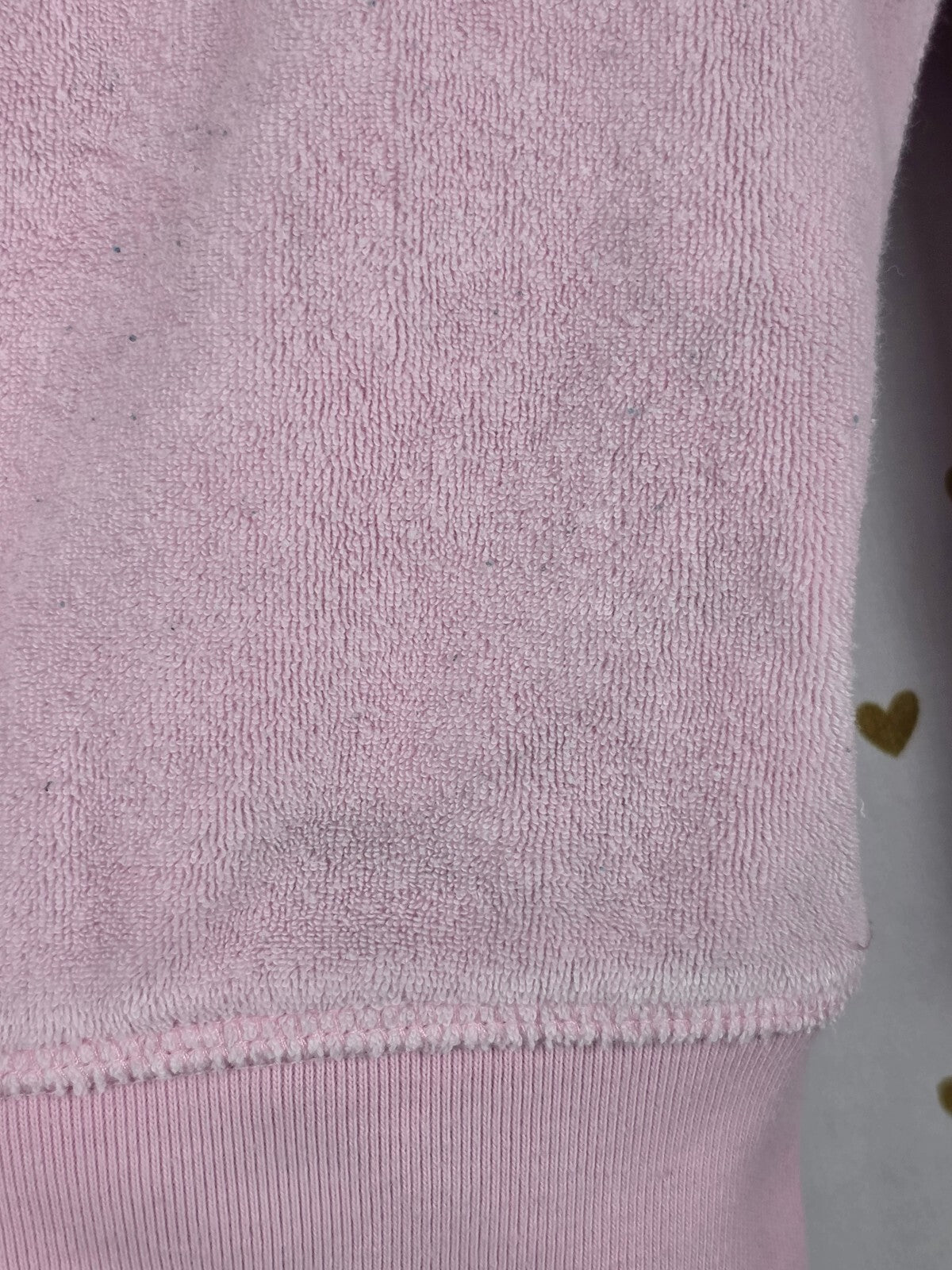 Victoria's Secret PINK Terry Crop Jacket Pink Rhinestone LOVE Full Zip MEDIUM