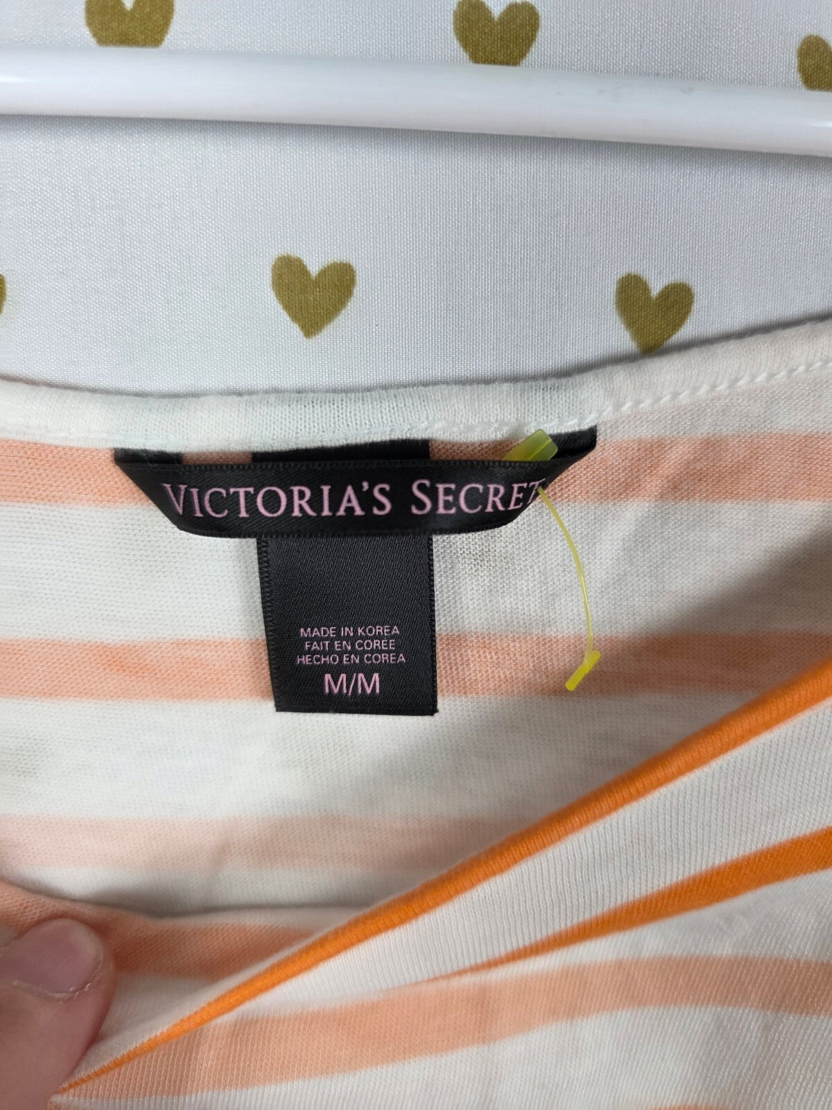 Victoria's Secret Striped Blouson Dress Ruched Waist Medium Orange Pink Yellow