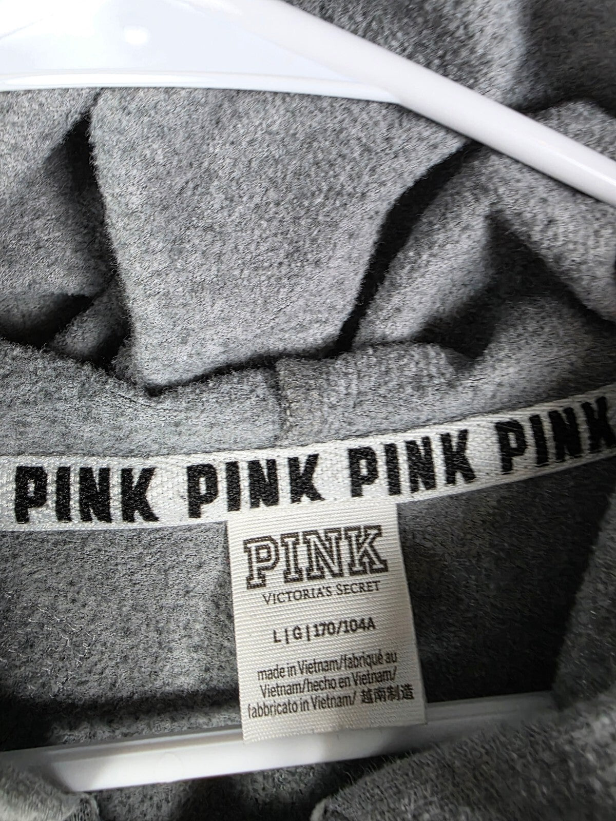 Victorias Secret Pink Bling Logo Full Zip Hoodie Jacket Sequined large