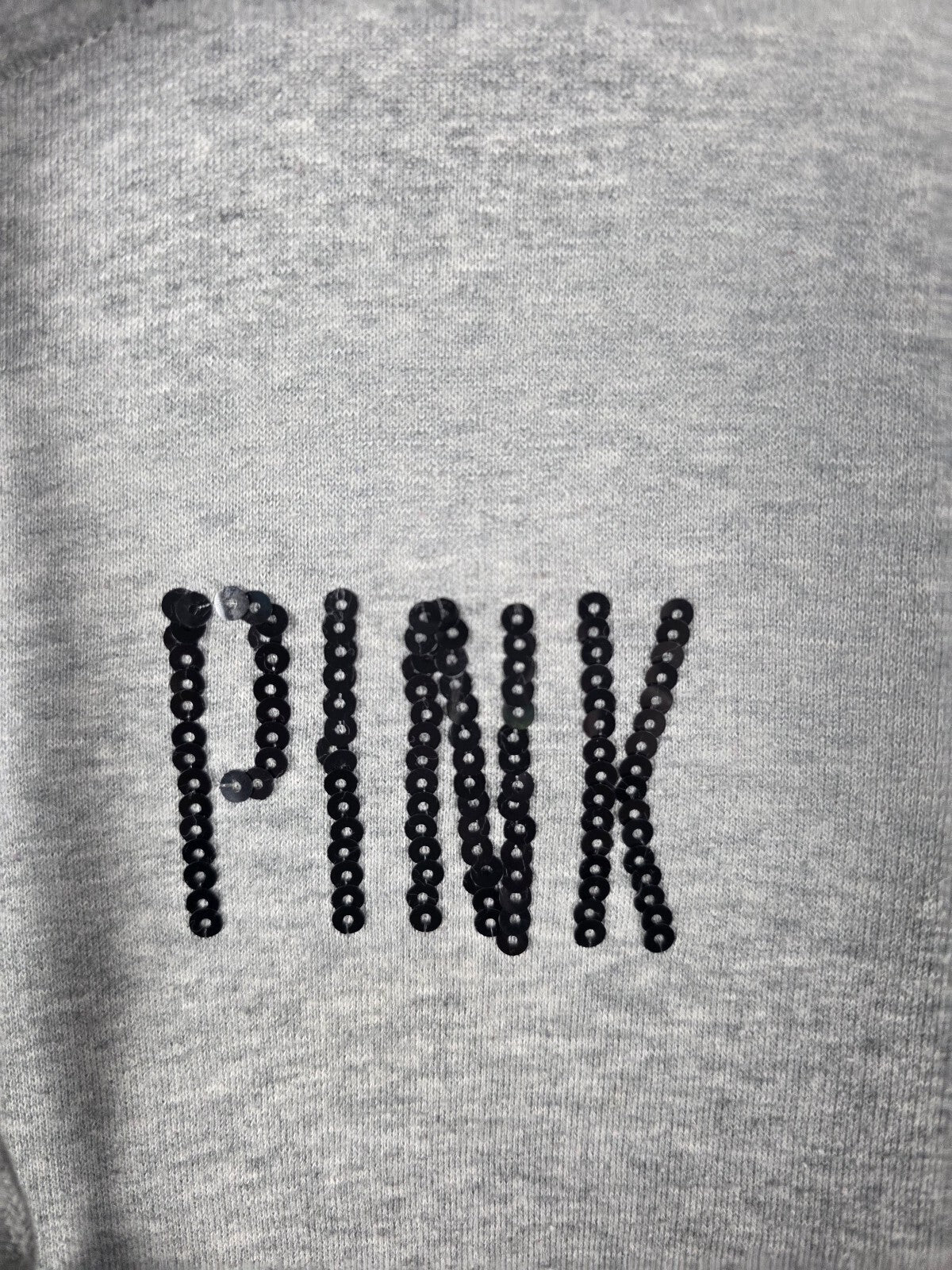Victoria's Secret PINK Rare LIMITED Sequin Leopard Love Pink Zip Hoodie Gray M