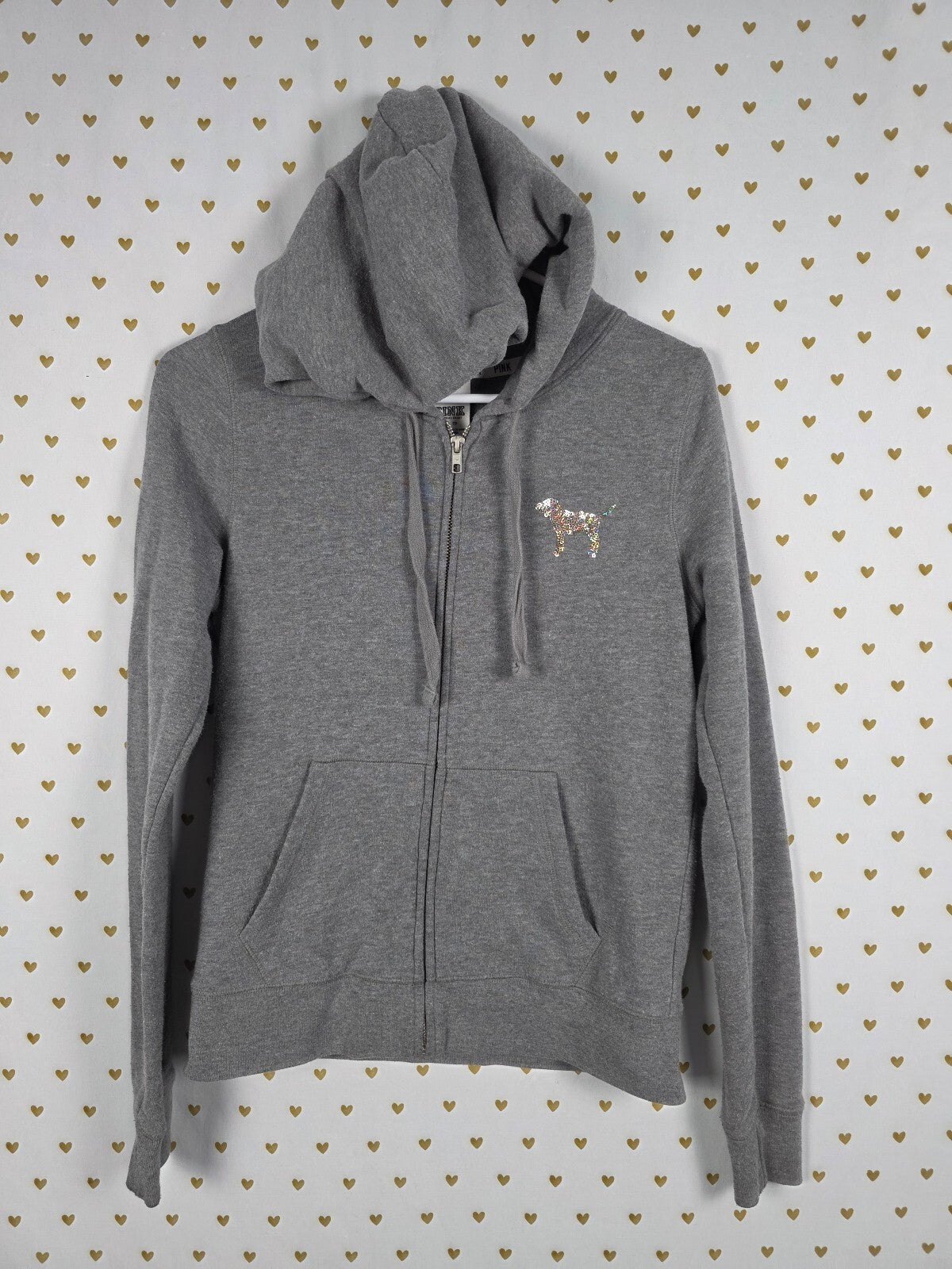 Victorias Secret Pink Bling Full Zip hoodie Jacket XS Sequined
