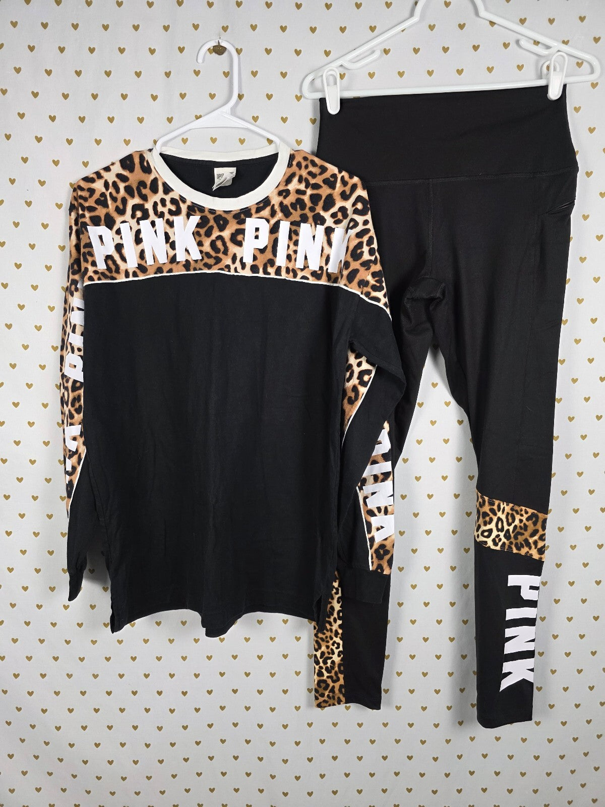 Victorias Secret PINK Leopard cheetah set yoga pants sm med Outfit