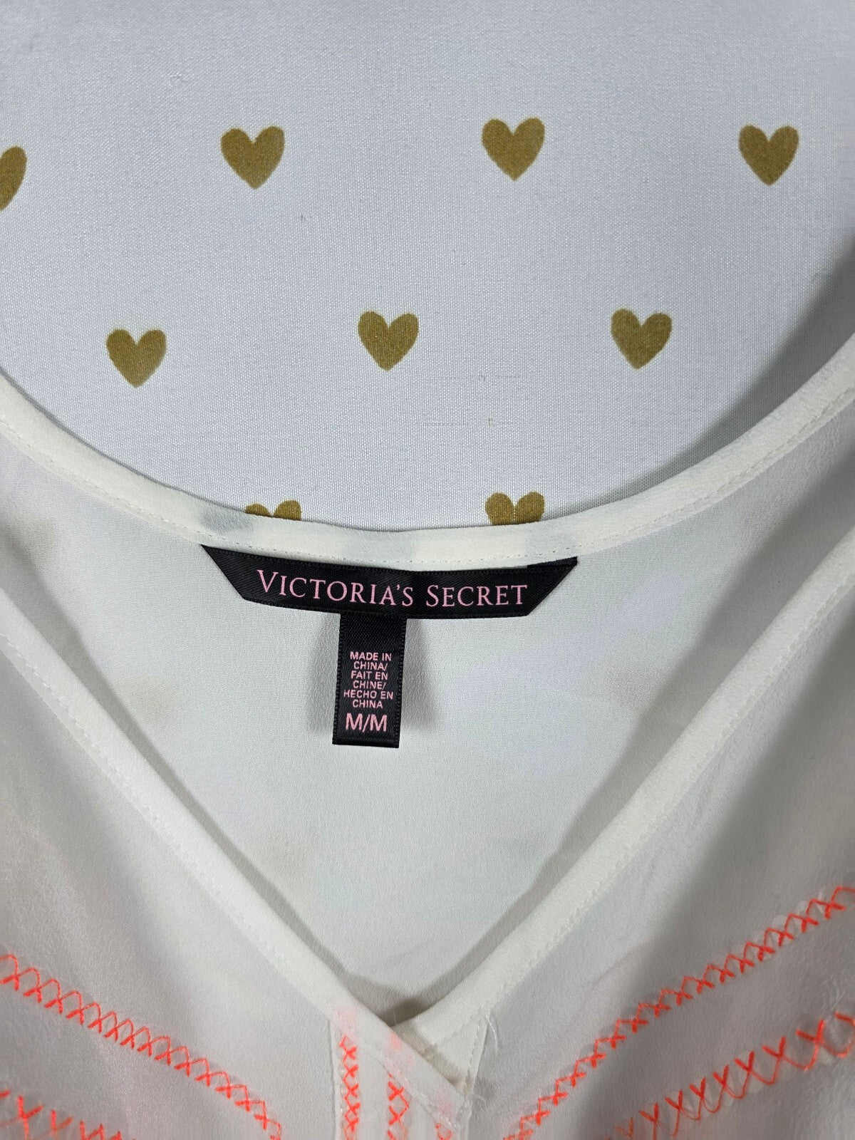 Victorias Secret Medium  Bling Sequined neon tie Front tank Top