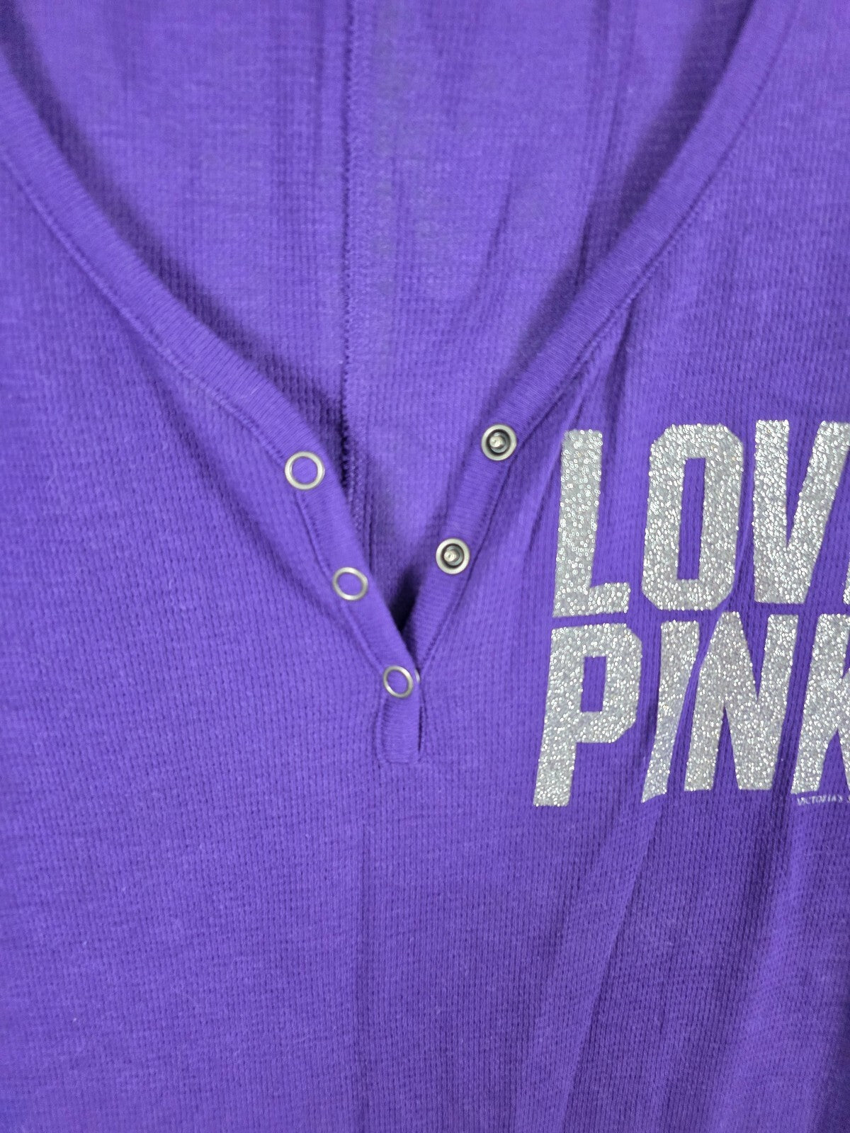 PINK Victoria's Secret Purple Thermal Union Suit Gimme Sugar Kiss Me Medium