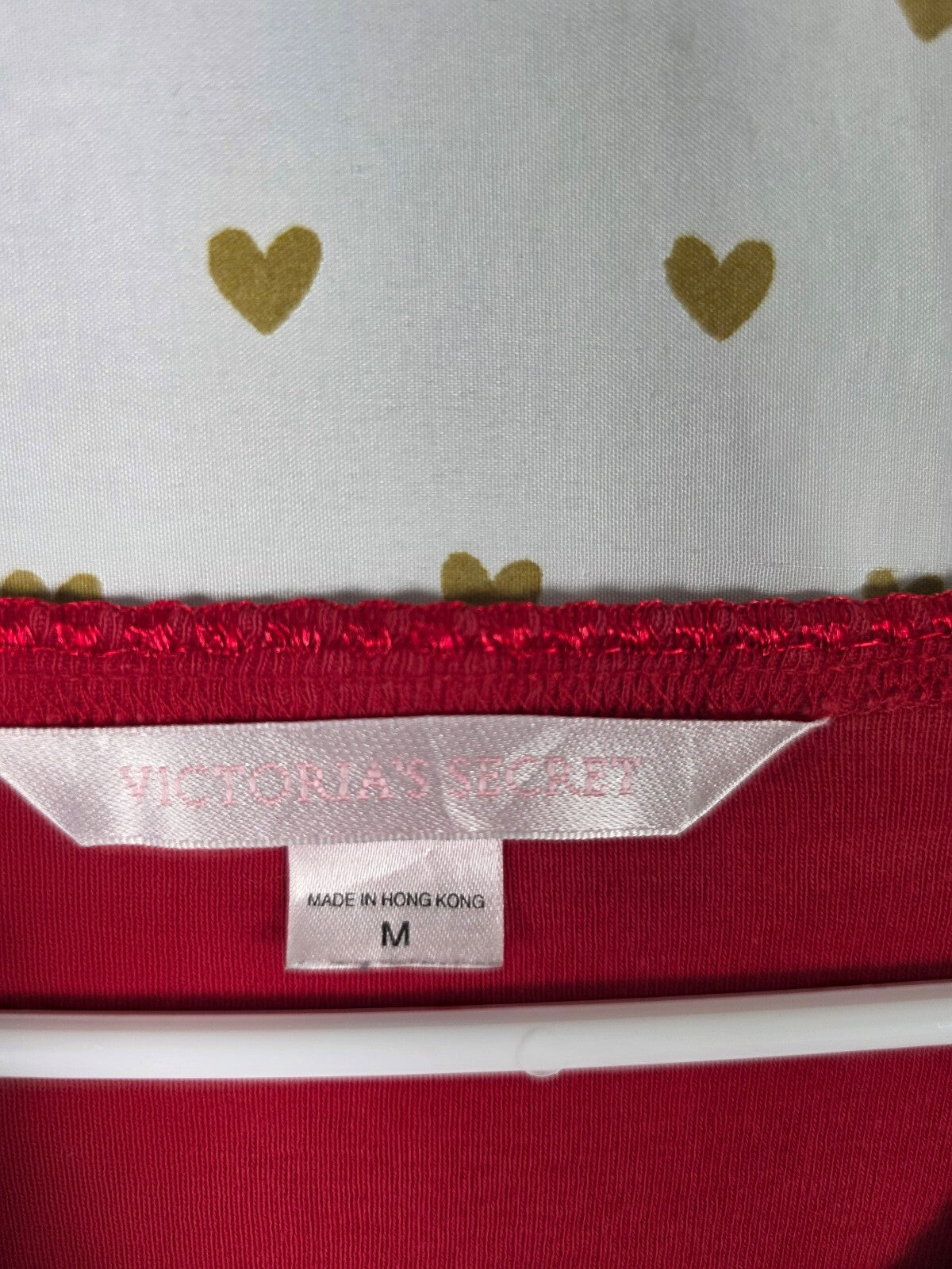 Victorias Secret Vintage Medium Red Embroidered Sleep Shirt Nightgown REd