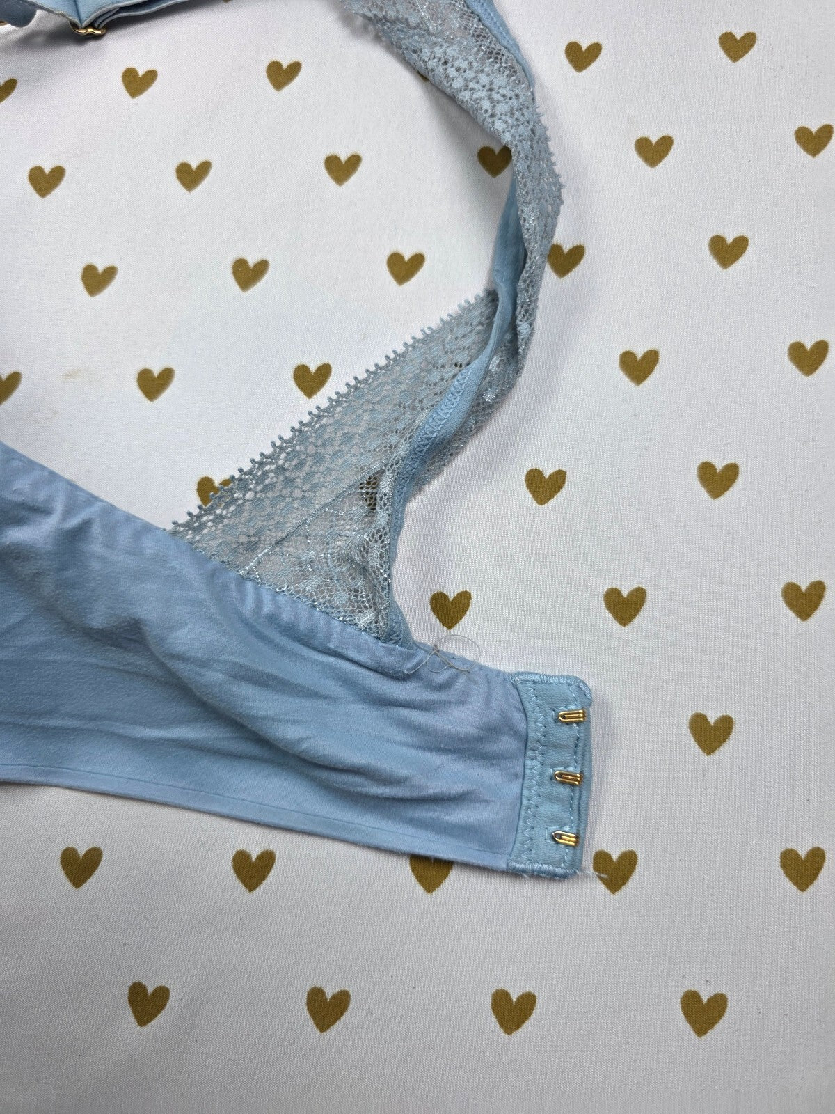 Victorias Secret Blue Soft Incredible Wireless Lined Demi Balconette Bra 36DD