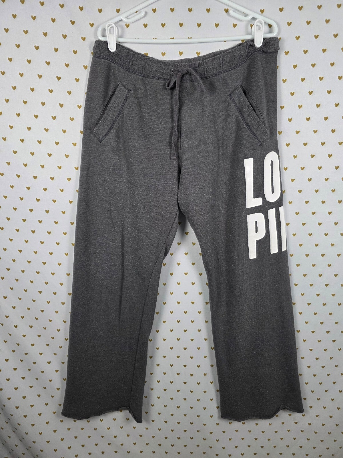 Victorias Secret PINK Vintage Y2k Heart Boyfriend Diaper Butt Sweats Logo Medium