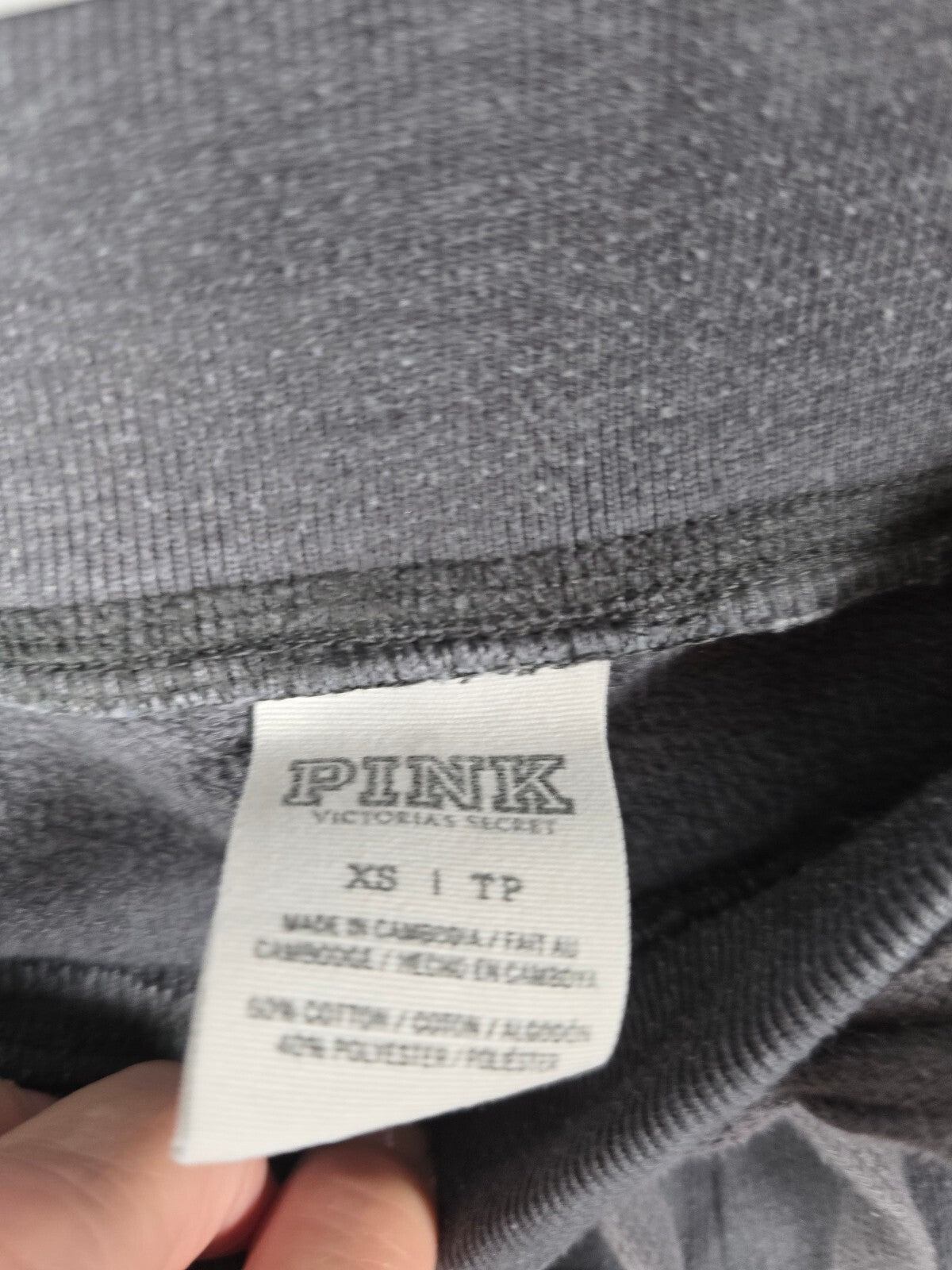 Victorias Secret PINK Holographic Logo Sweatpants XS Grey Vintage