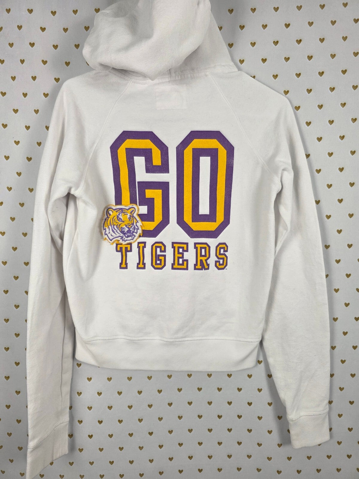 PINK Victoria's Secret Jones & Mitchell LSU Tigers Zip Hoodie White Large