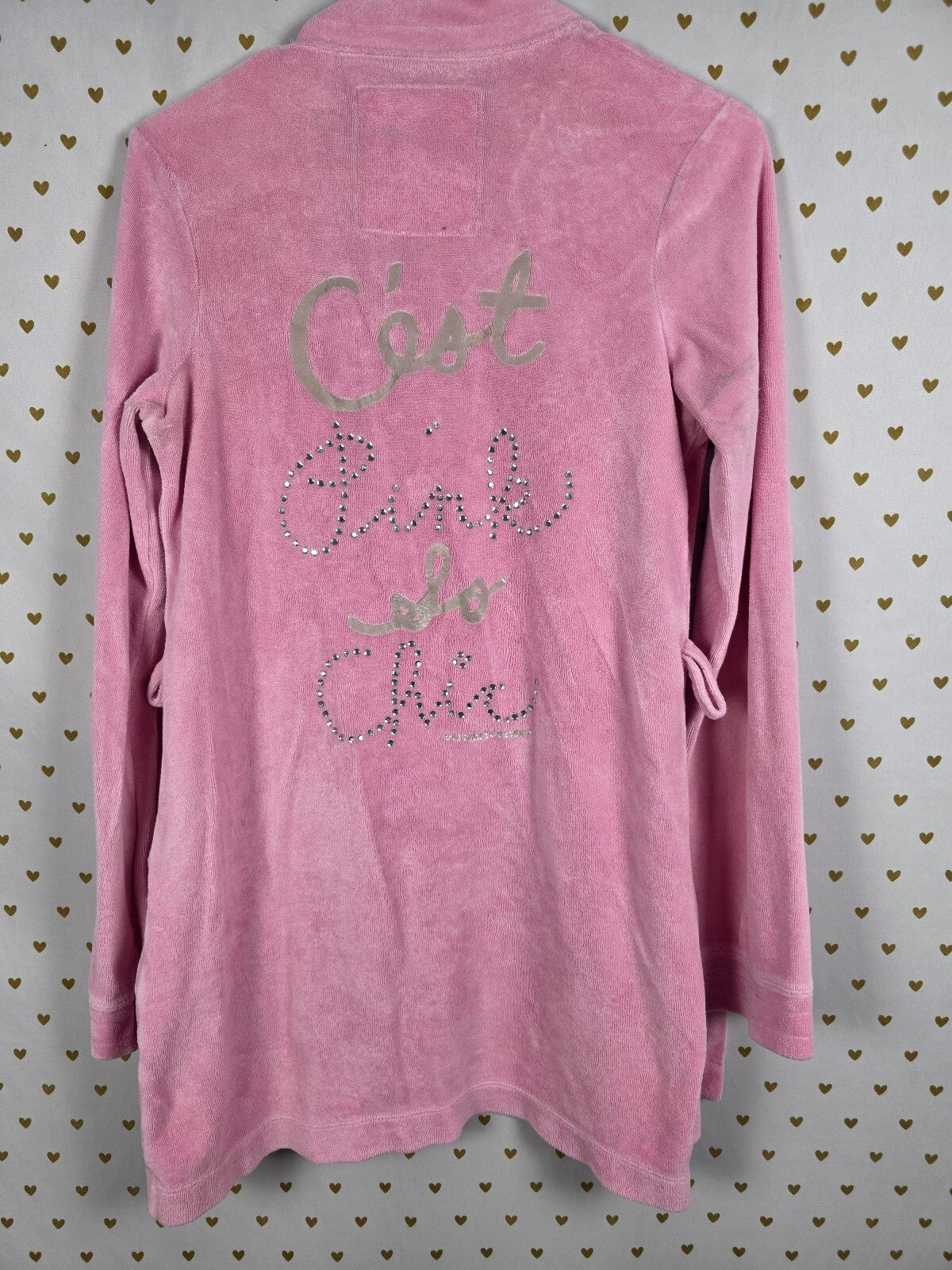 Vintage 2008 Victoria’s Secret PINK C’est Pink So Chic BLING Terry Robe XS/S HTF