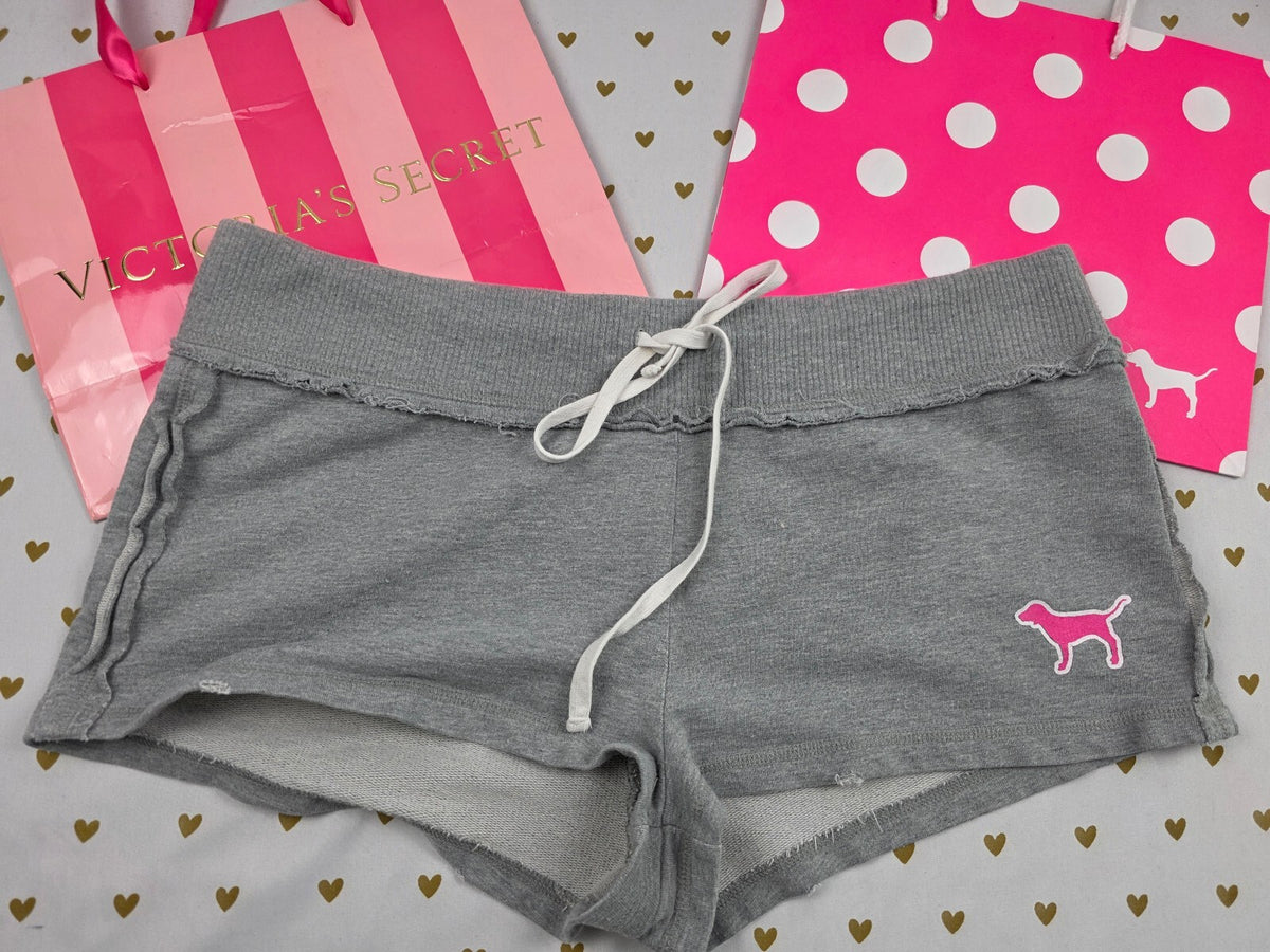 Victorias Secret PINK LOVE Logo Butt Vintage Y2k Sweat Shorts HTF Medium