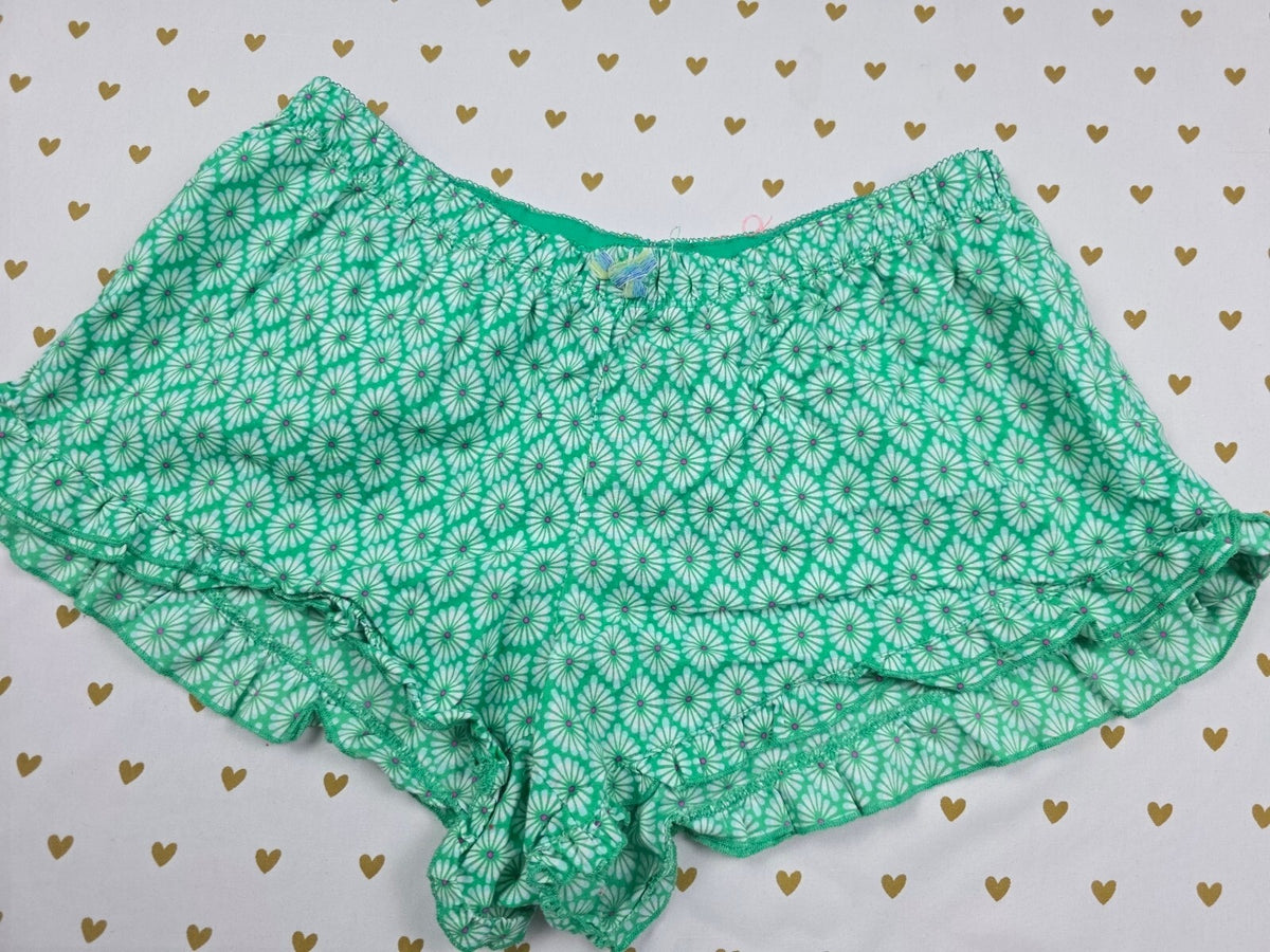 Victorias Secret Green Cotton Medium Sleep Shorts Boxers Pajama Bottoms