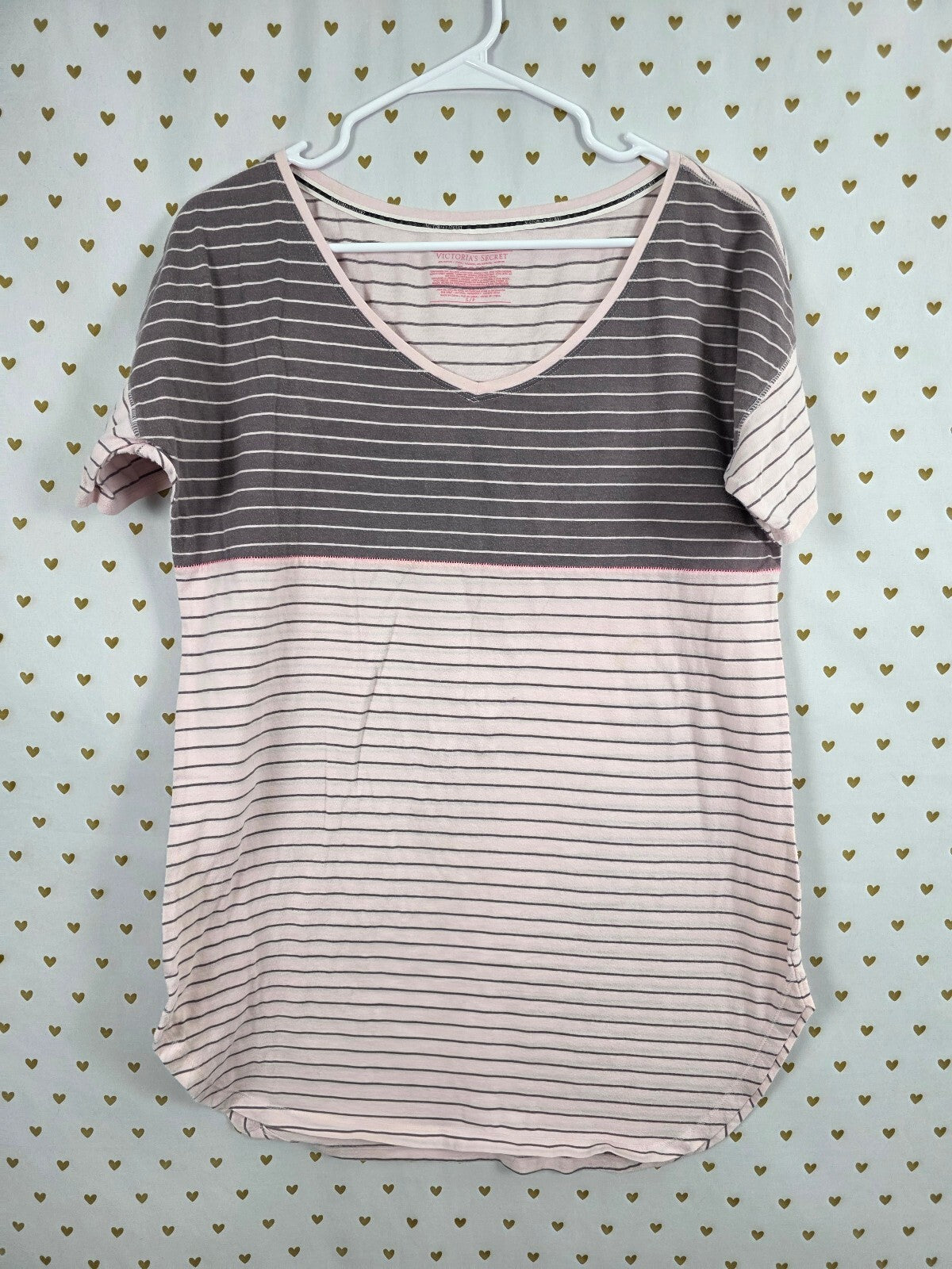 Victorias Secret Striped Super Soft Nightgown Sleep Shirt Dress Small