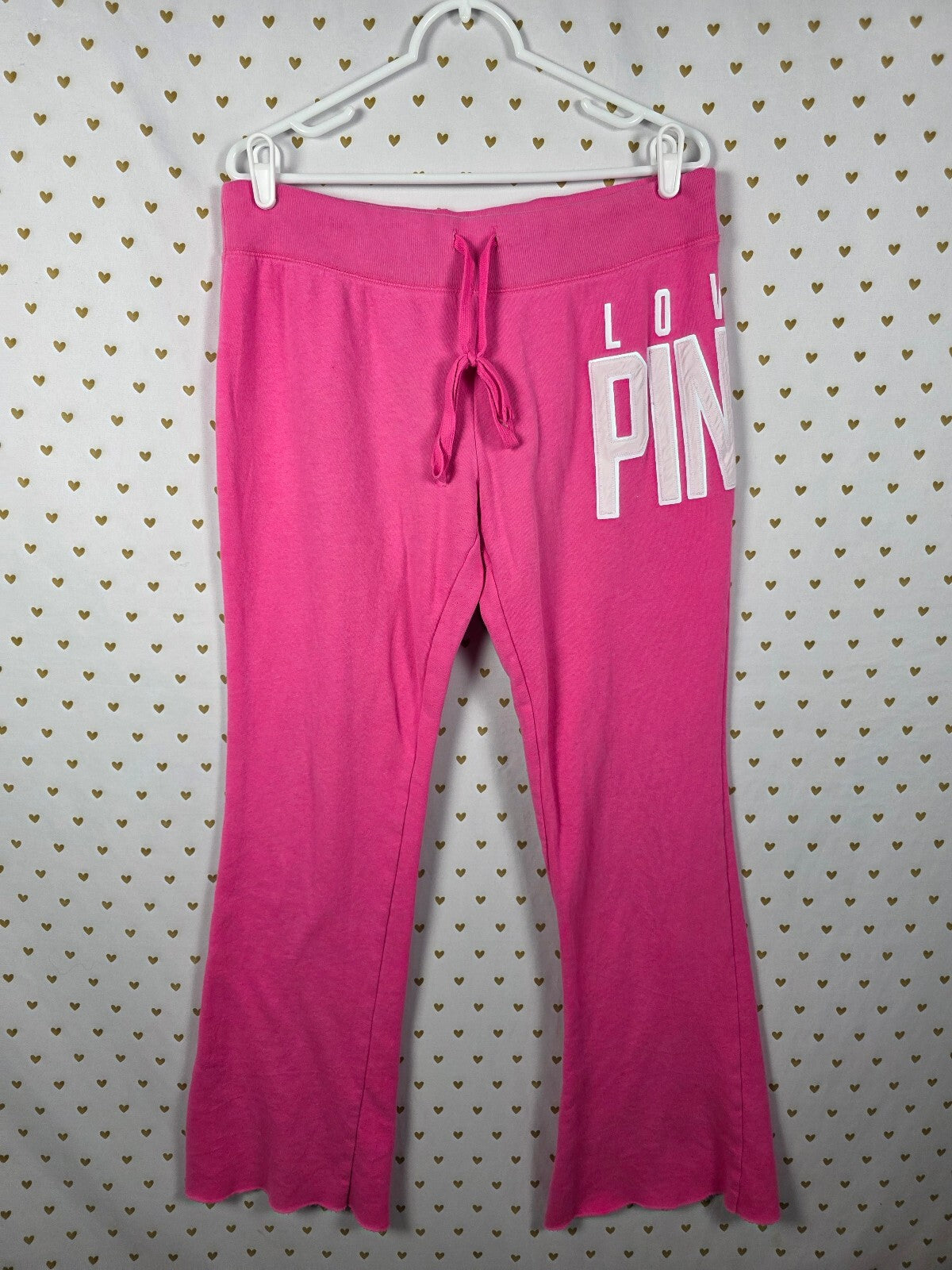 Victorias Secret PINK Vintage Logo Sweats Flare Sweatpants Y2k Large