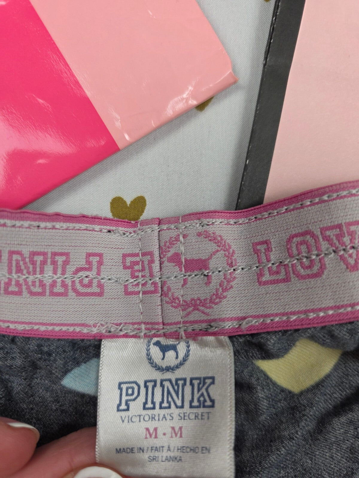 Victorias Secret PINK Hearts vintage Med Sleep Shorts Boxers Pajama Bottoms