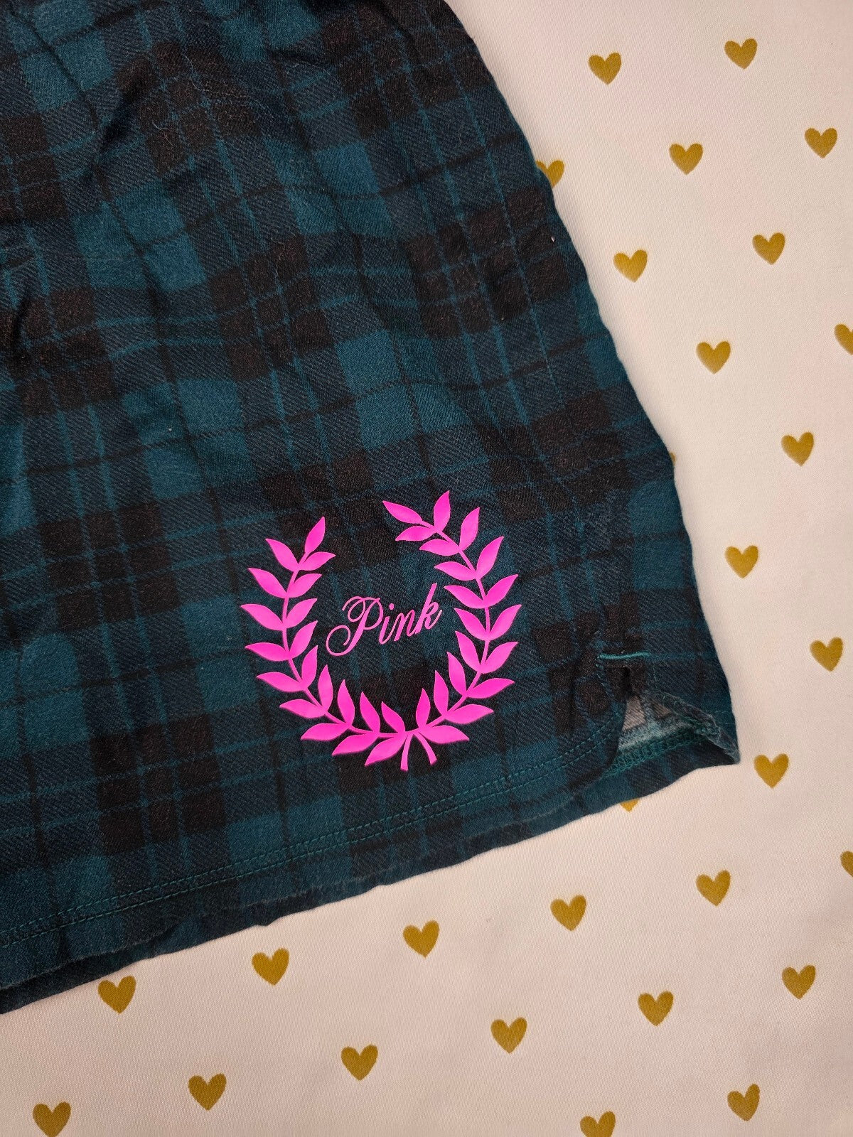 Victorias Secret PINK Plaid Crest XL   Sleep Shorts Boxers Pajama Bottoms