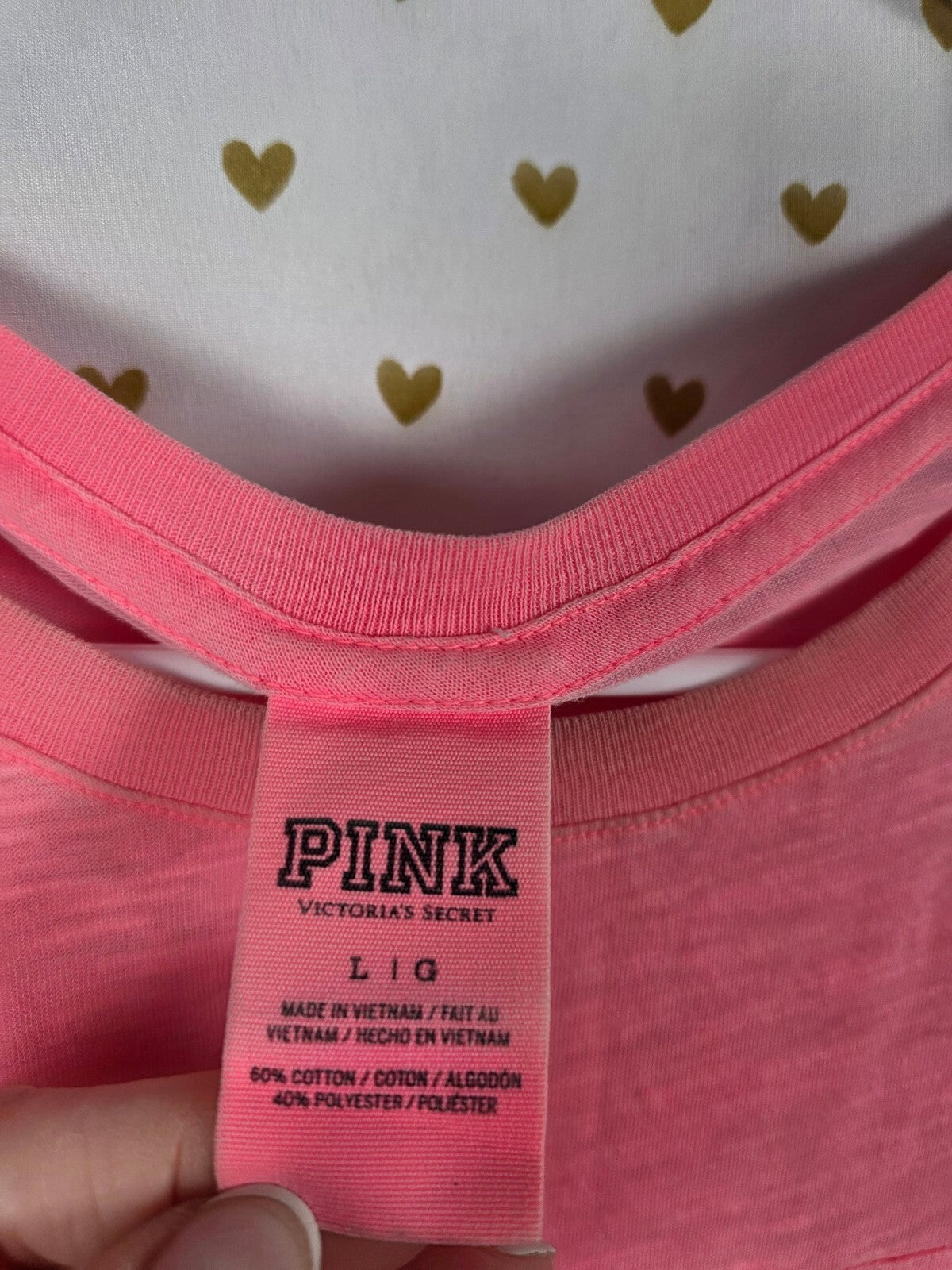 Victorias Secret PINK FRIES BEFORE GUYS Neon Tee shirt Large