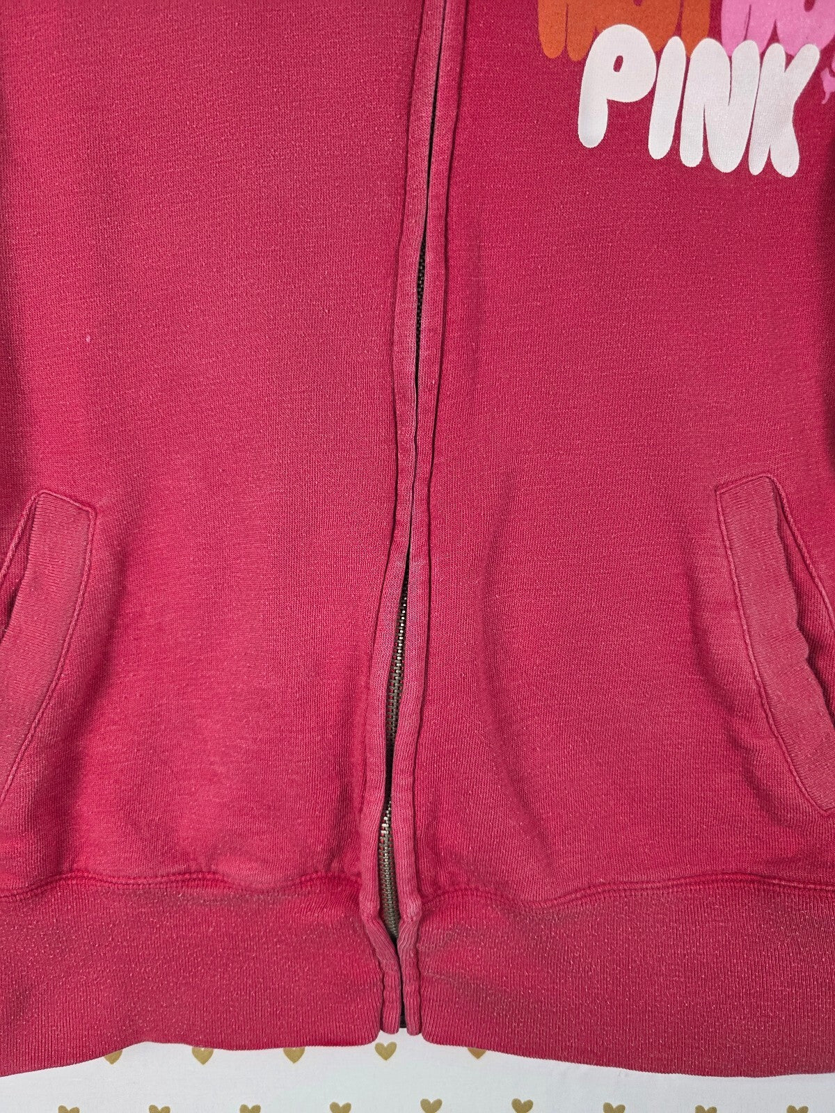 Victoria’s Secret PINK “Hot Hot Pink” full zip hoodie, size Medium.