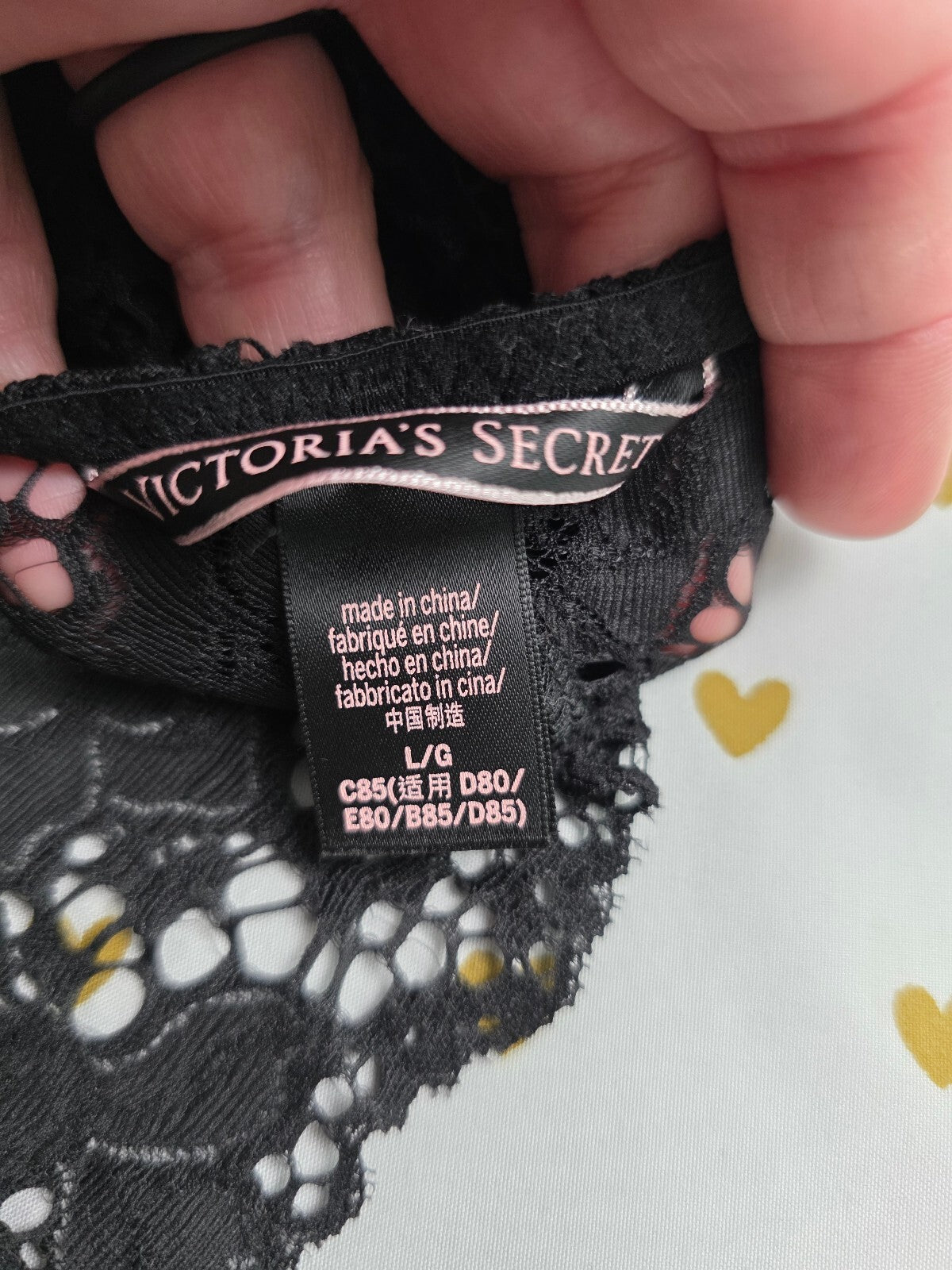Victorias Secret Lace Sexy Strappy Teddy Bodysuit Lingerie Black LARGE
