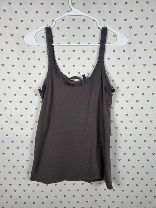 Victorias Secret Grey Lace Lined Cami tank Top Grey MEDIUM